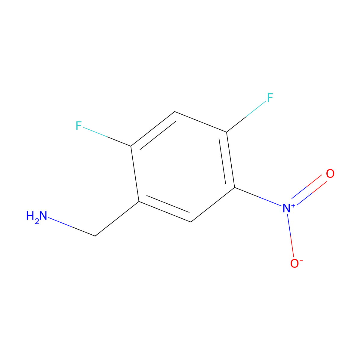 (2,4-Difluoro-5-nitrophenyl)methanamine molecular structure, CAS 1158049-24-1