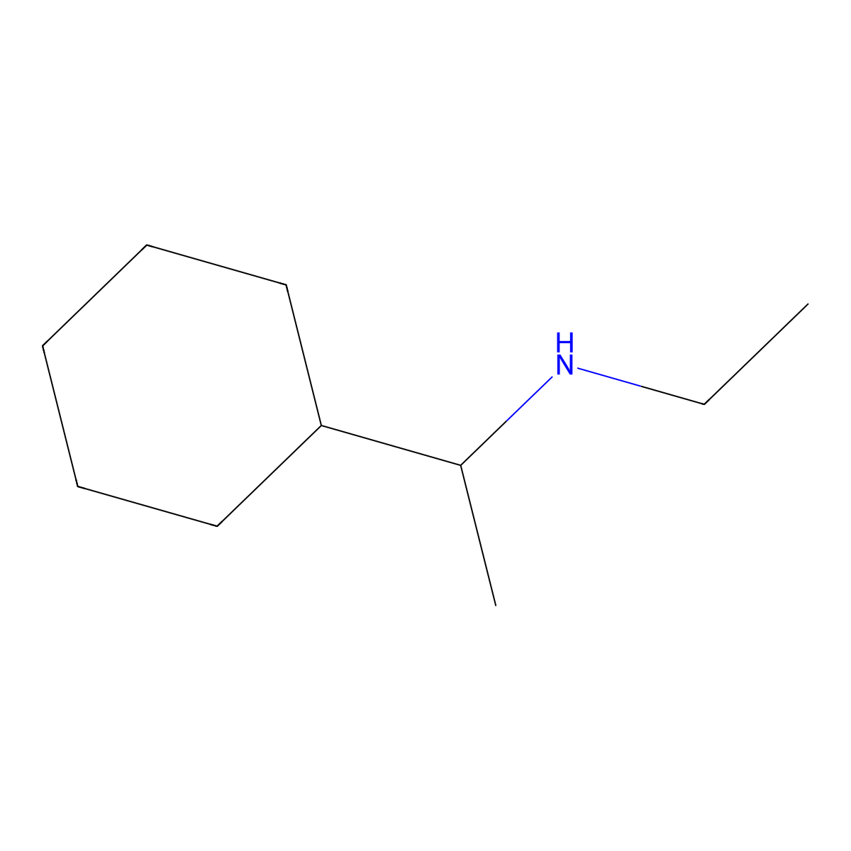 (1-Cyclohexylethyl)(ethyl)amine molecular structure, CAS 1158052-95-9