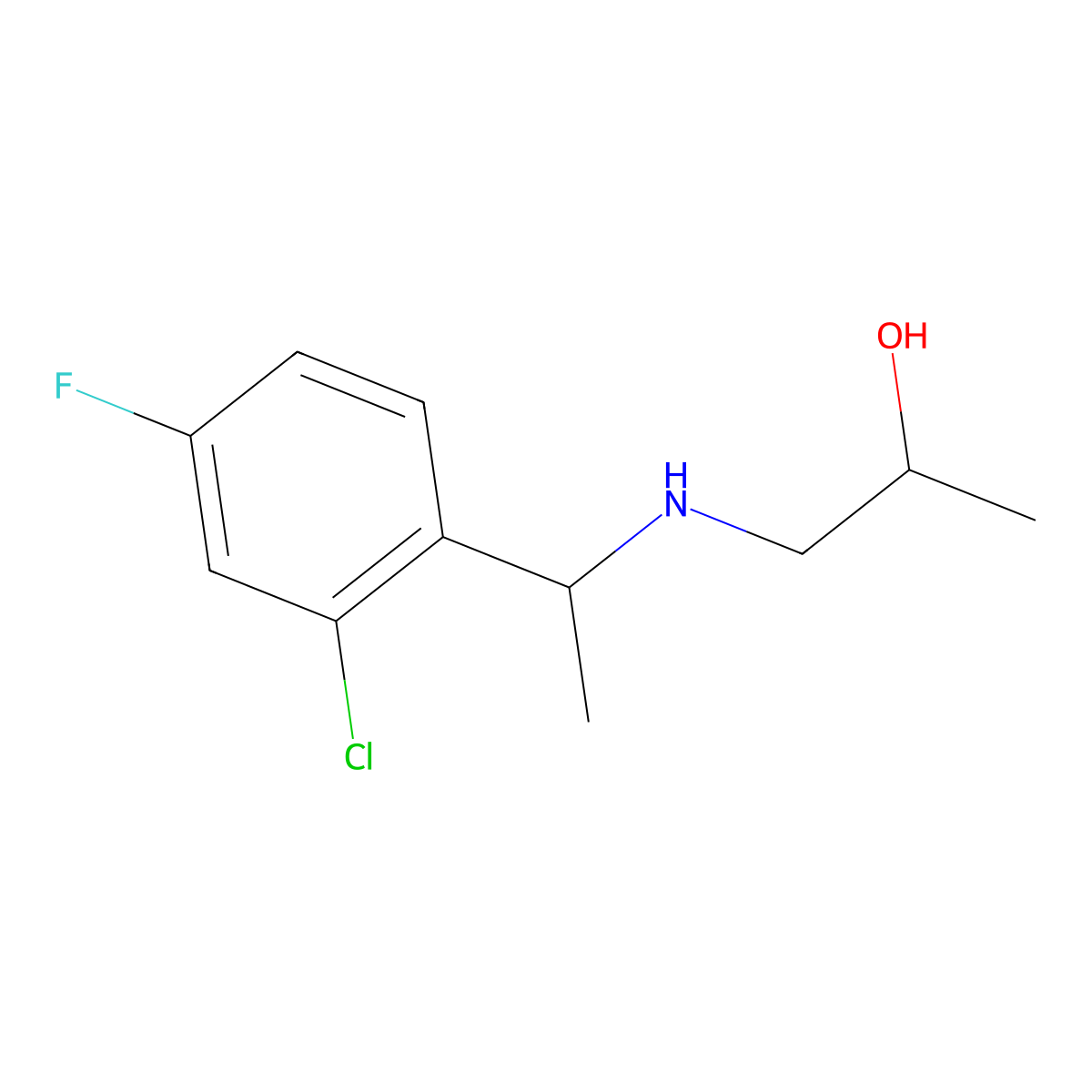 1-{[1-(2-Chloro-4-fluorophenyl)ethyl]amino}propan-2-ol molecular structure, CAS 1158053-78-1