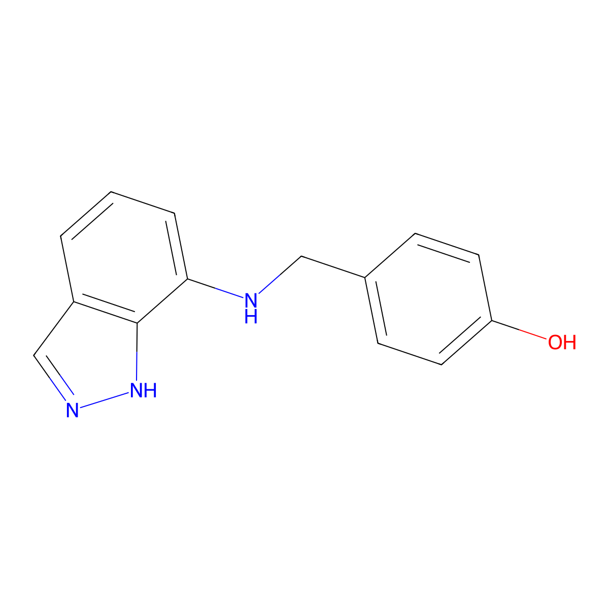 4-{[(2H-indazol-7-yl)amino]methyl}phenol molecular structure, CAS 1158058-16-2