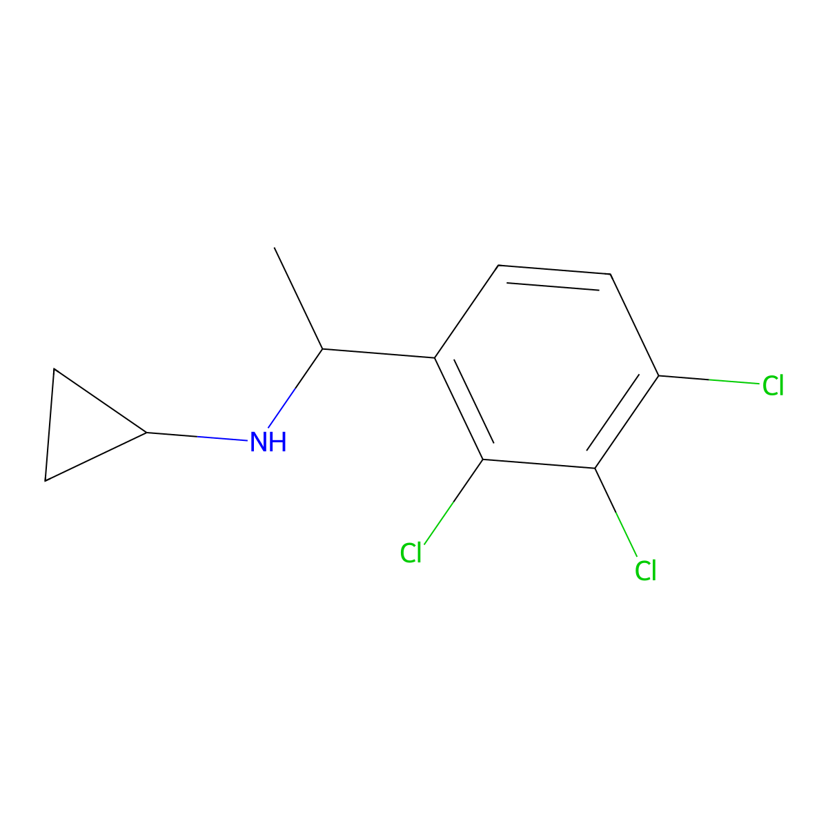 N-[1-(2,3,4-trichlorophenyl)ethyl]cyclopropanamine molecular structure, CAS 1158060-10-6