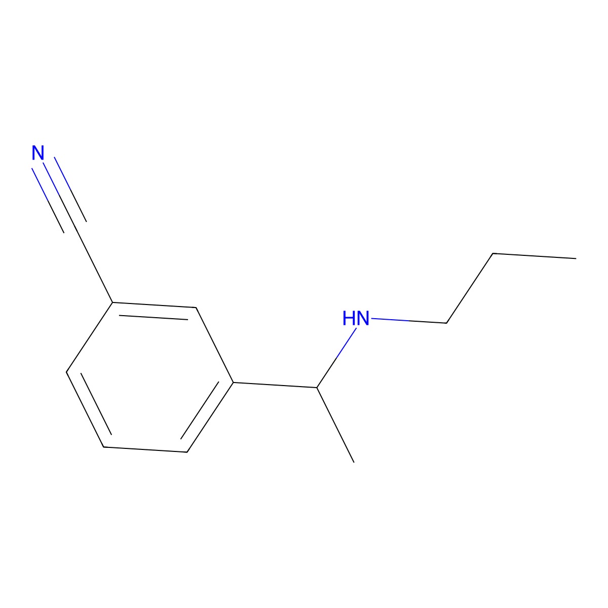 3-[1-(Propylamino)ethyl]benzonitrile molecular structure, CAS 1158061-11-0