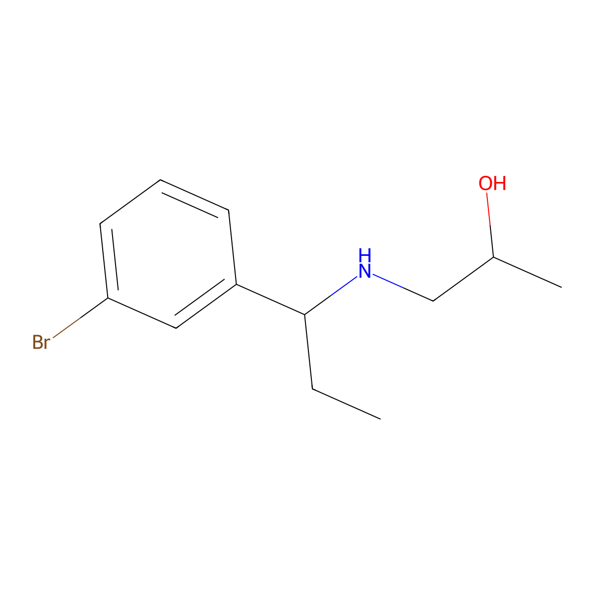 1-{[1-(3-Bromophenyl)propyl]amino}propan-2-ol molecular structure, CAS 1158070-81-5