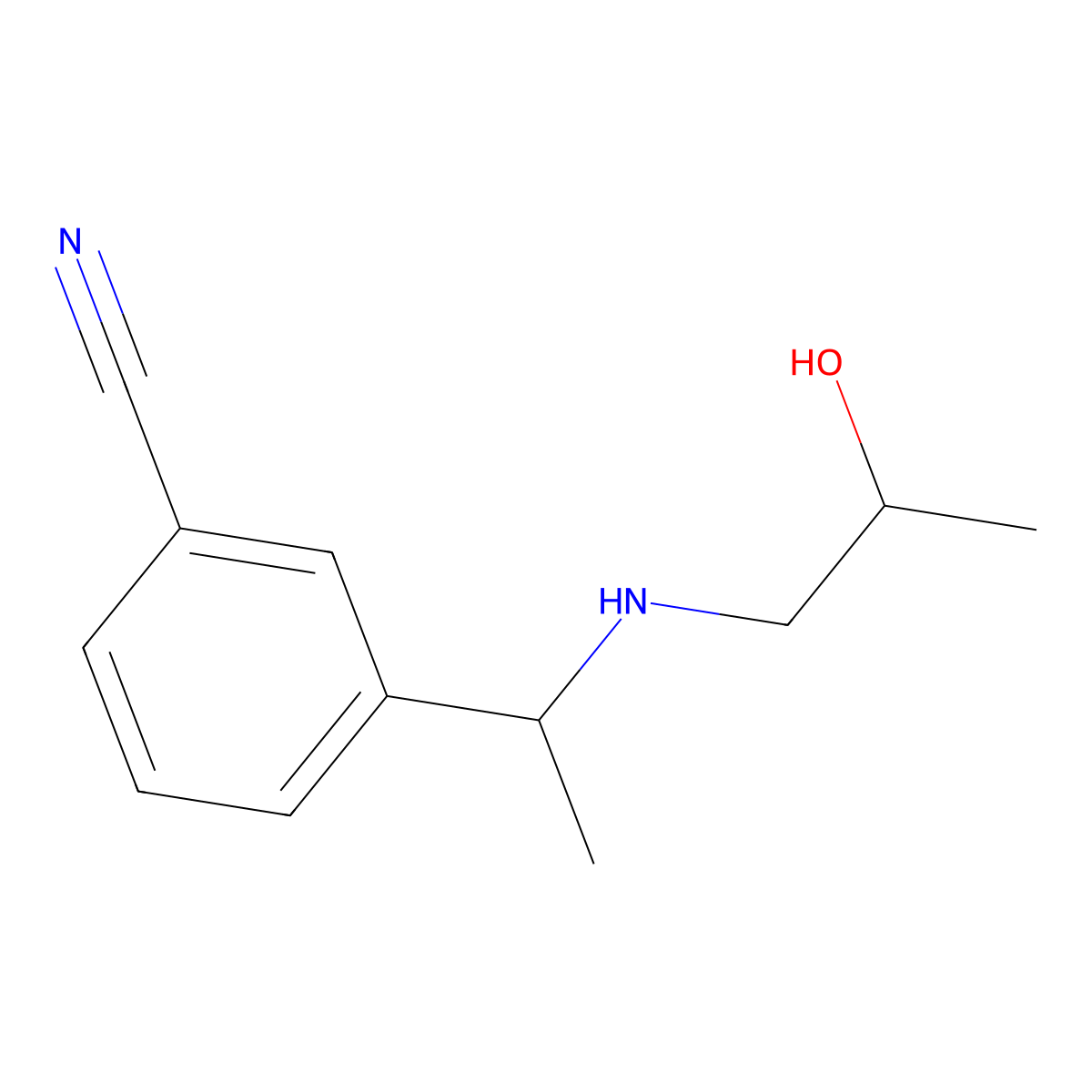 3-{1-[(2-Hydroxypropyl)amino]ethyl}benzonitrile molecular structure, CAS 1158071-13-6