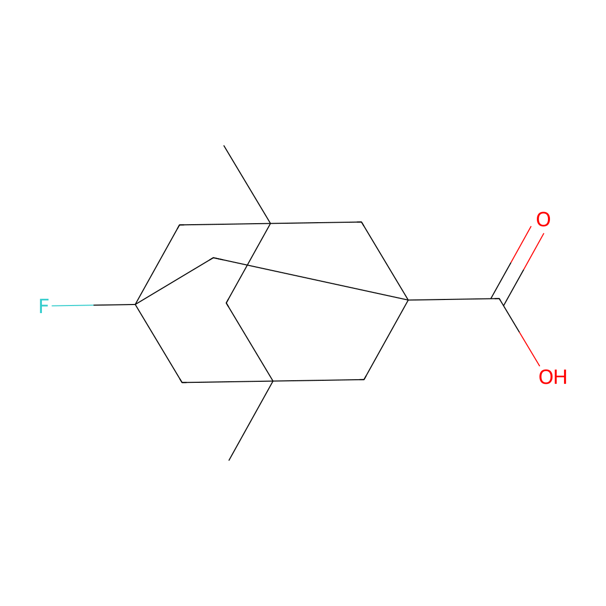 3-Fluoro-5,7-dimethyladamantane-1-carboxylic acid molecular structure, CAS 1158076-81-3