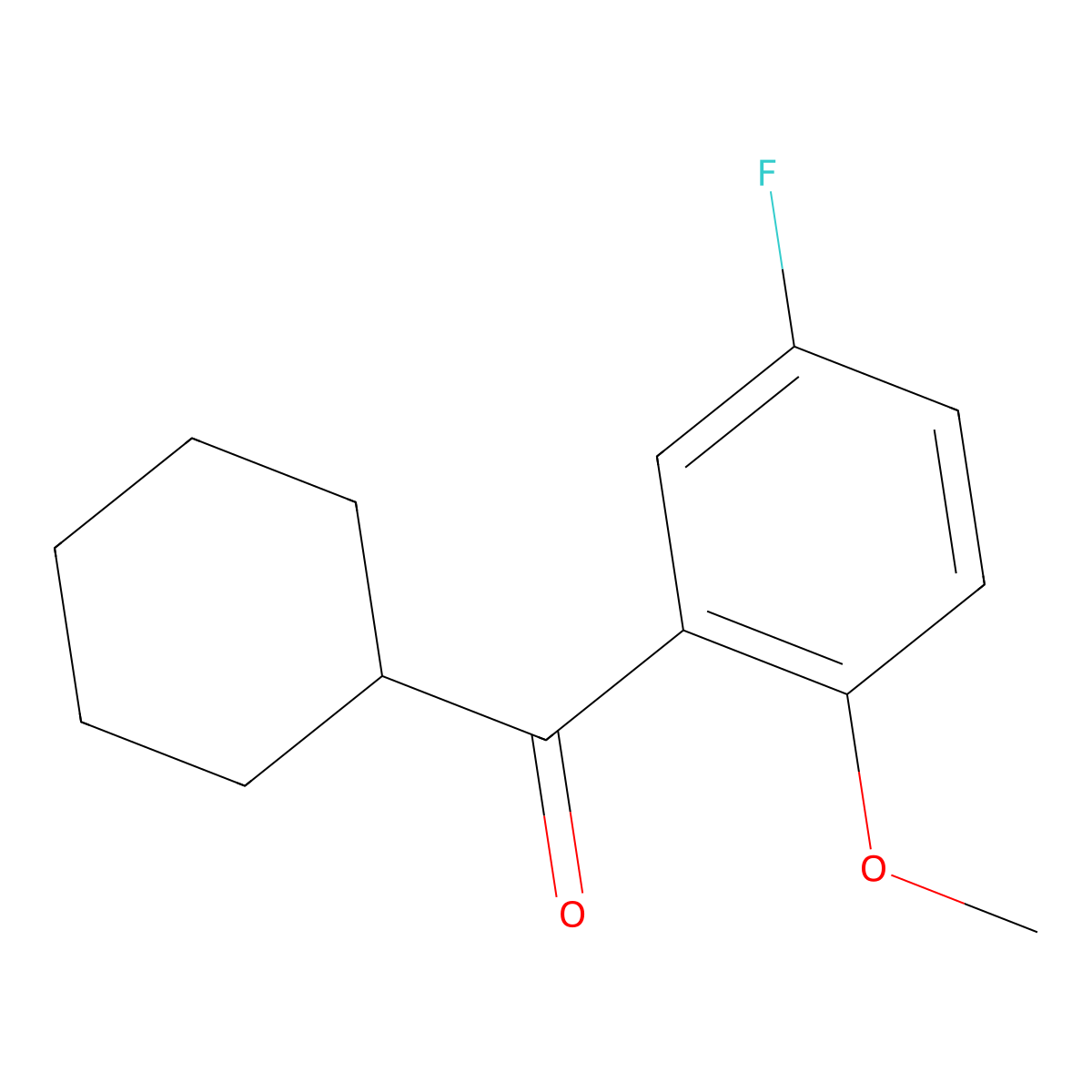 Cyclohexyl(5-fluoro-2-methoxyphenyl)methanone molecular structure, CAS 115808-12-3
