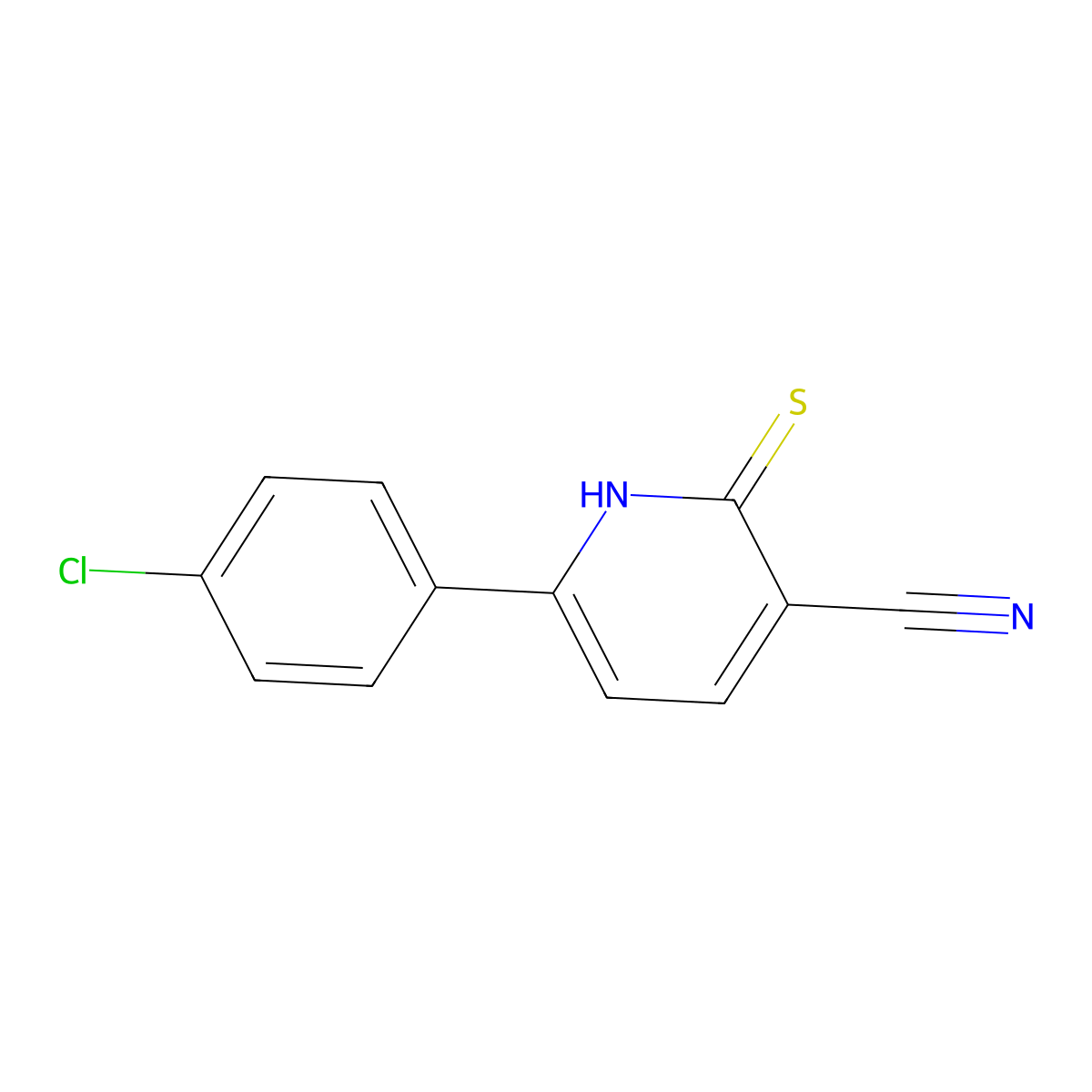 6-(4-Chlorophenyl)-2-sulfanylpyridine-3-carbonitrile molecular structure, CAS 115809-11-5