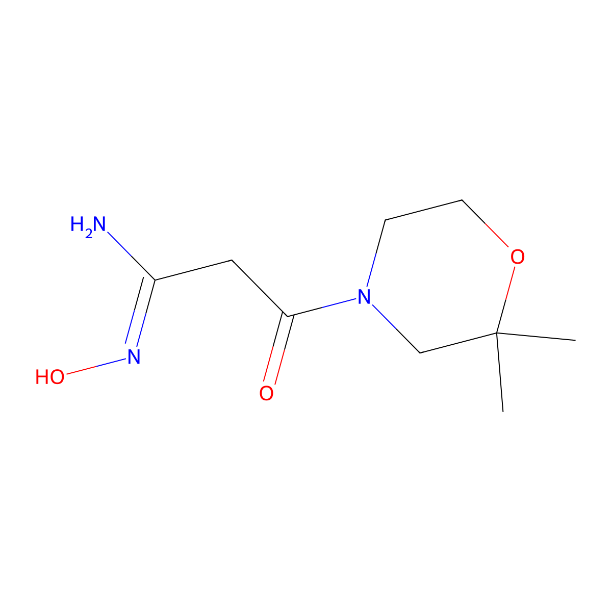 3-(2,2-dimethylmorpholin-4-yl)-N'-hydroxy-3-oxopropanimidamide molecular structure, CAS 1158093-68-5