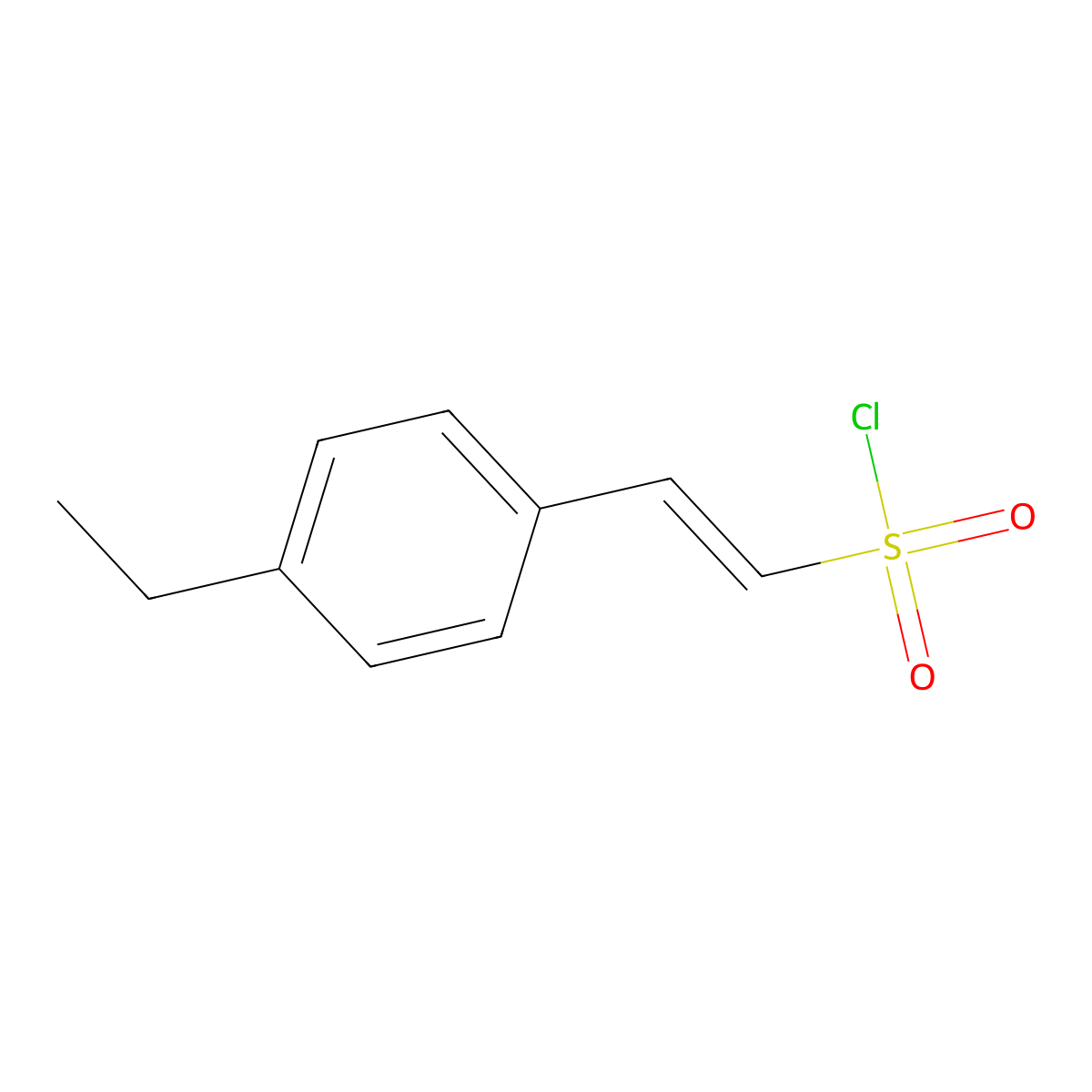 2-(4-Ethylphenyl)ethene-1-sulfonyl chloride molecular structure, CAS 1158094-54-2