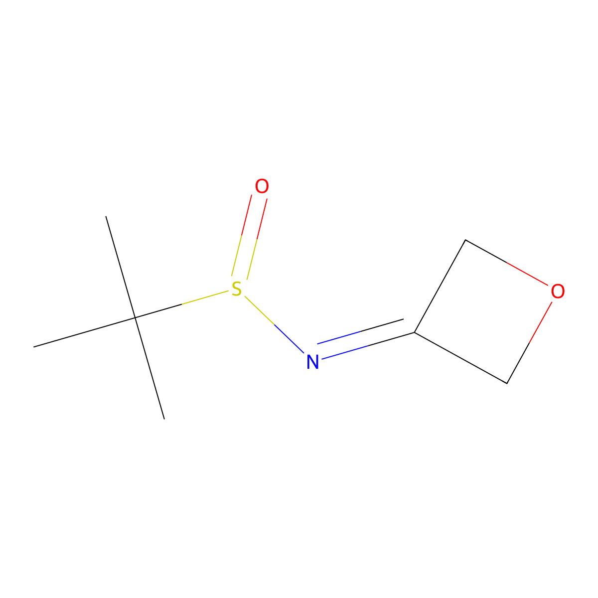 2-Methyl-N-(oxetan-3-ylidene)propane-2-sulfinamide molecular structure, CAS 1158098-73-7