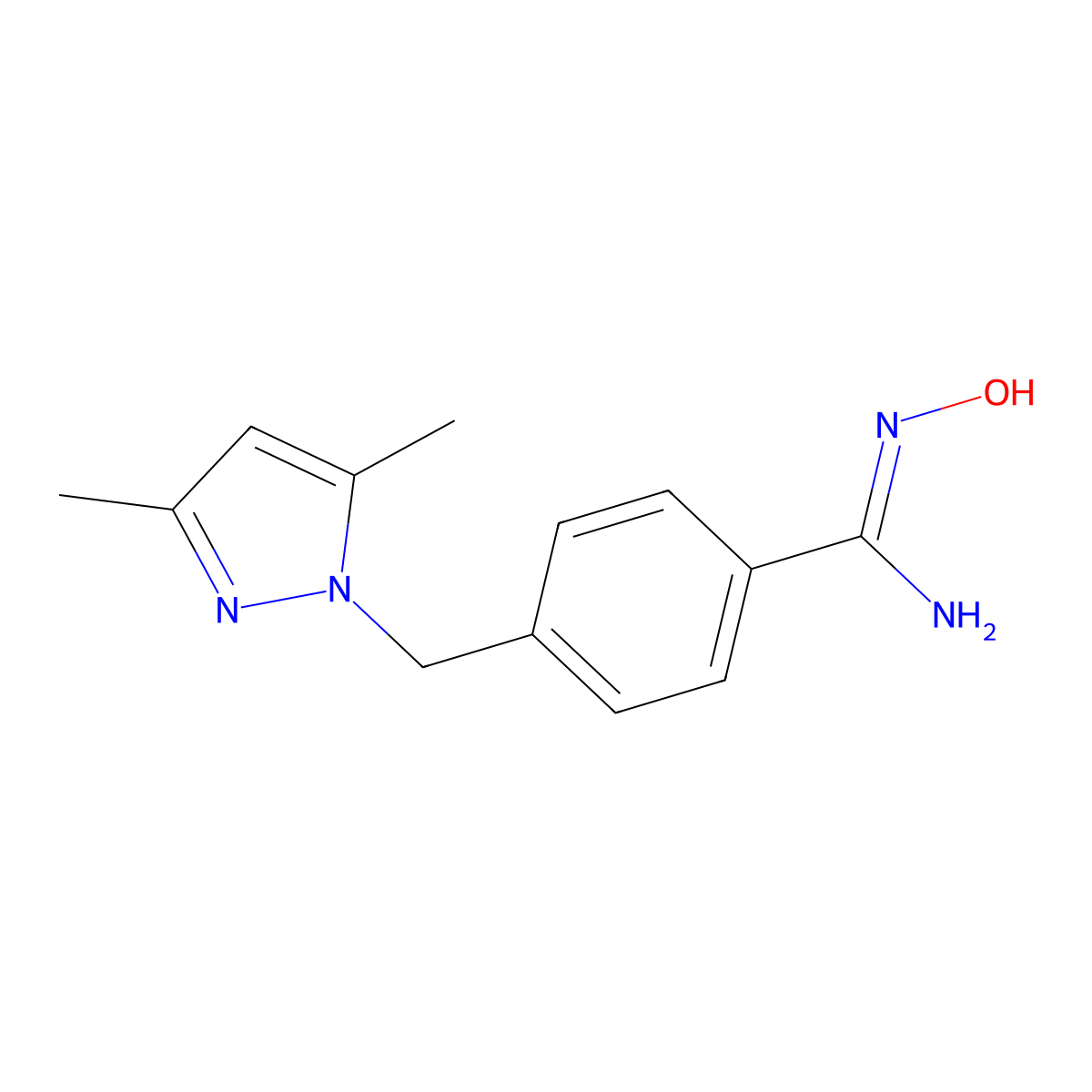 4-((3,5-dimethyl-1H-pyrazol-1-yl)methyl)-N'-hydroxybenzene-1-carboximidamide molecular structure, CAS 1158102-09-0