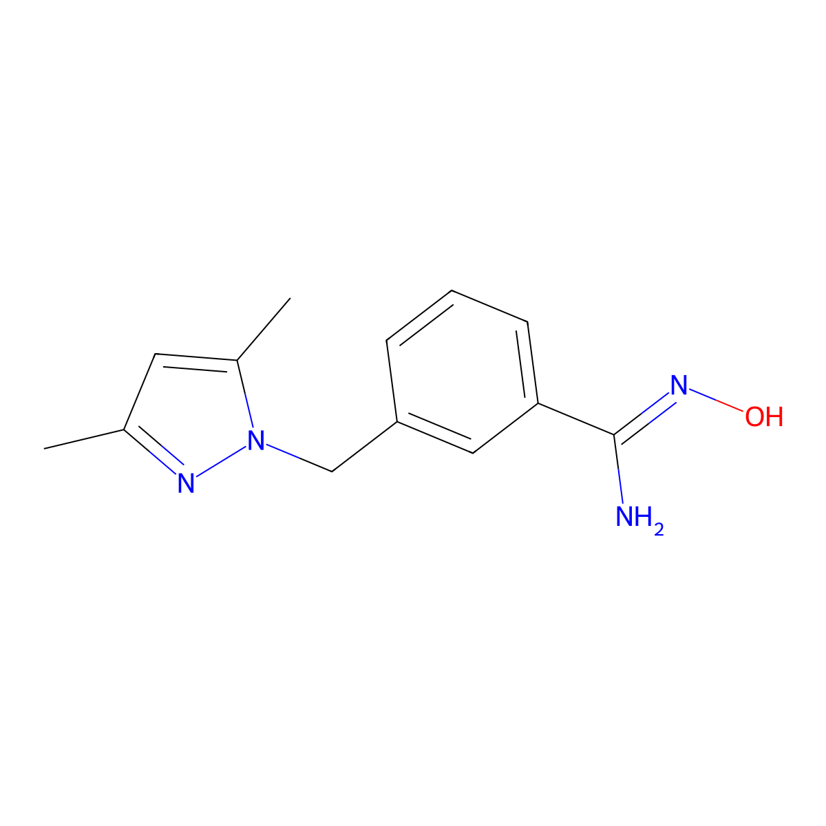 3-[(3,5-dimethyl-1H-pyrazol-1-yl)methyl]-N'-hydroxybenzene-1-carboximidamide molecular structure, CAS 1158103-99-1