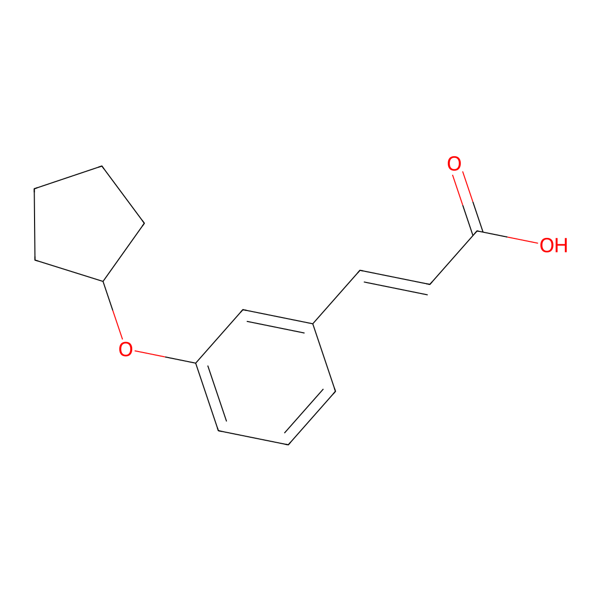 3-[3-(Cyclopentyloxy)phenyl]prop-2-enoic acid molecular structure, CAS 1158107-24-4