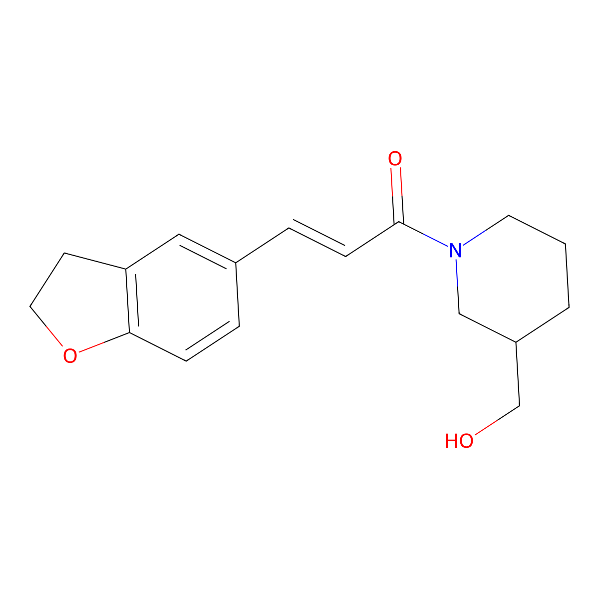3-(2,3-Dihydro-1-benzofuran-5-yl)-1-[3-(hydroxymethyl)piperidin-1-yl]prop-2-en-1-one molecular structure, CAS 1158108-07-6
