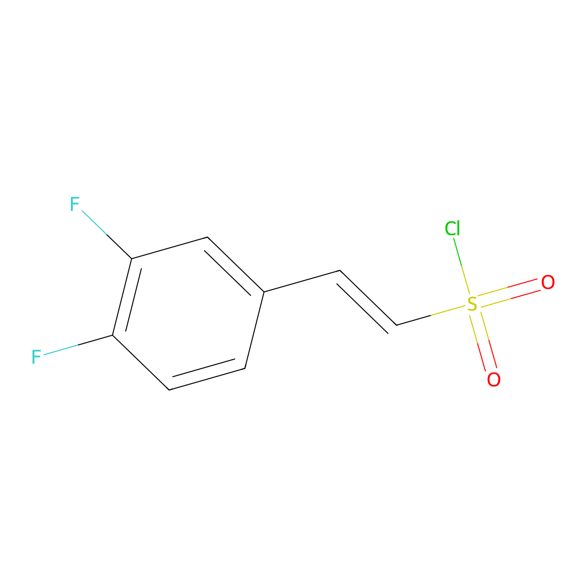 (E)-2-(3,4-difluorophenyl)ethene-1-sulfonyl chloride molecular structure, CAS 1158108-22-5