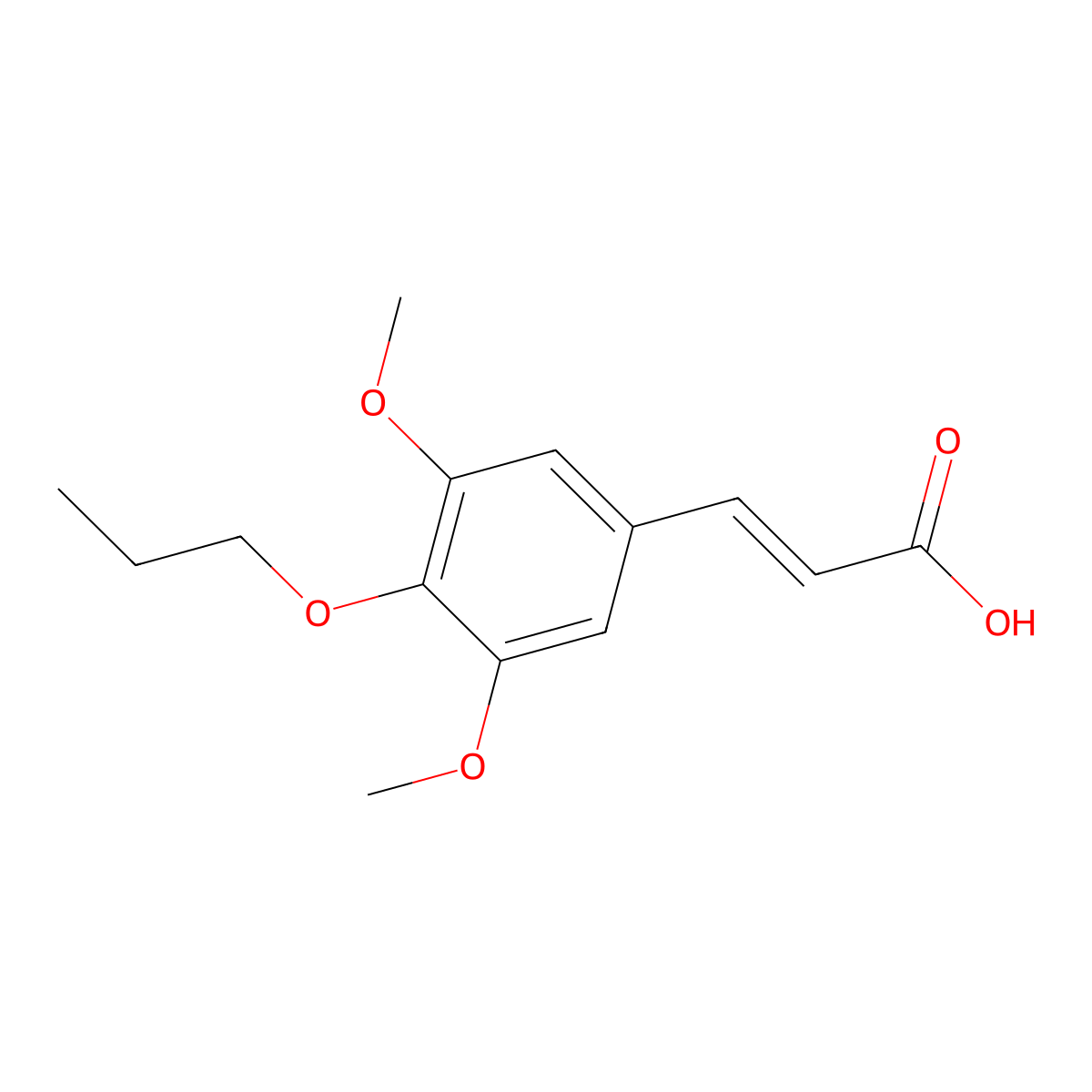 3-(3,5-Dimethoxy-4-propoxyphenyl)prop-2-enoic acid molecular structure, CAS 1158111-59-1
