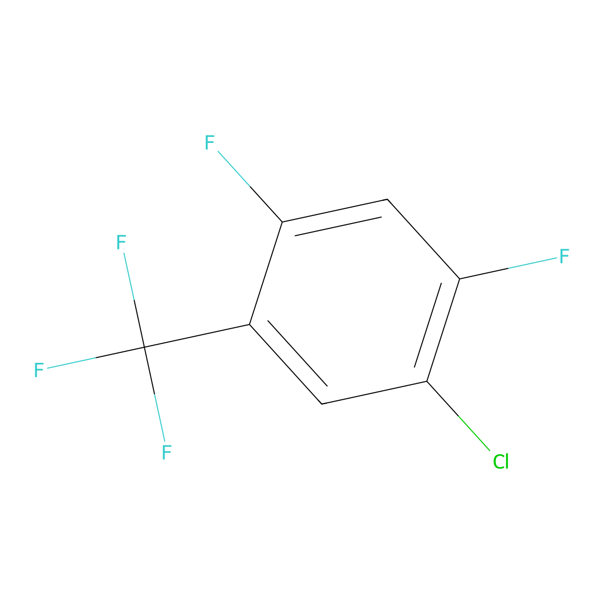 1-Chloro-2,4-difluoro-5-(trifluoromethyl)benzene molecular structure, CAS 115812-34-5