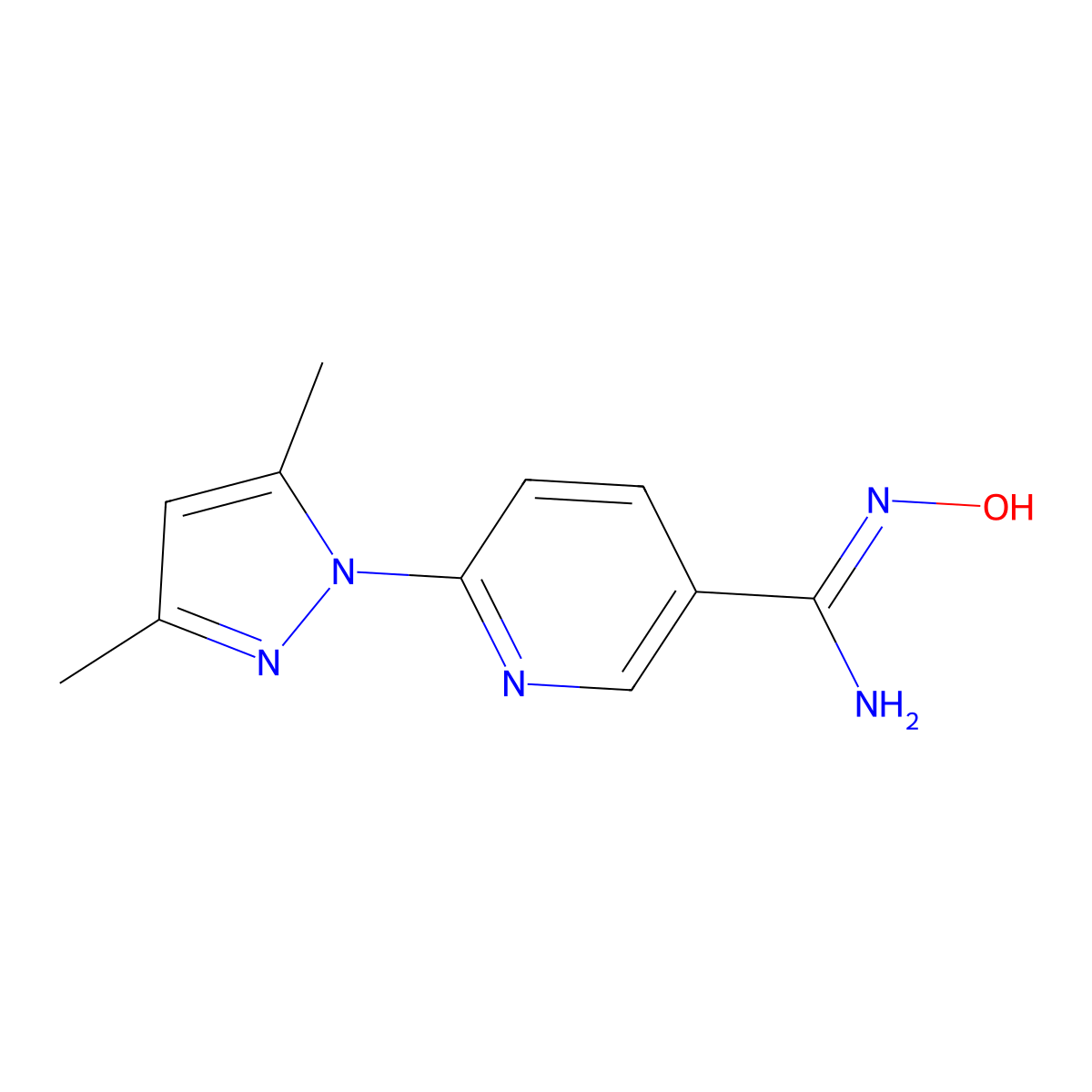 6-(3,5-dimethyl-1H-pyrazol-1-yl)-N'-hydroxypyridine-3-carboximidamide molecular structure, CAS 1158127-15-1