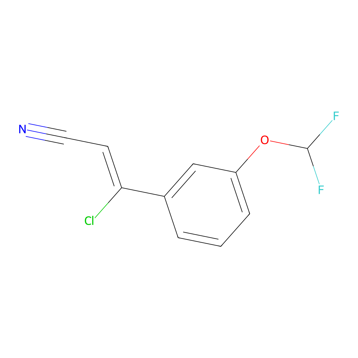 3-Chloro-3-[3-(difluoromethoxy)phenyl]prop-2-enenitrile molecular structure, CAS 1158127-34-4