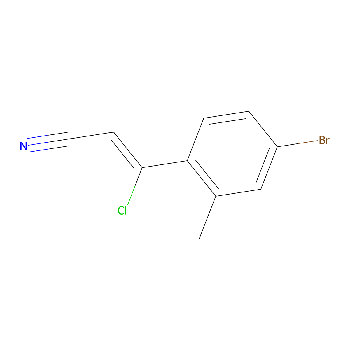 3-(4-Bromo-2-methylphenyl)-3-chloroprop-2-enenitrile molecular structure, CAS 1158127-99-1