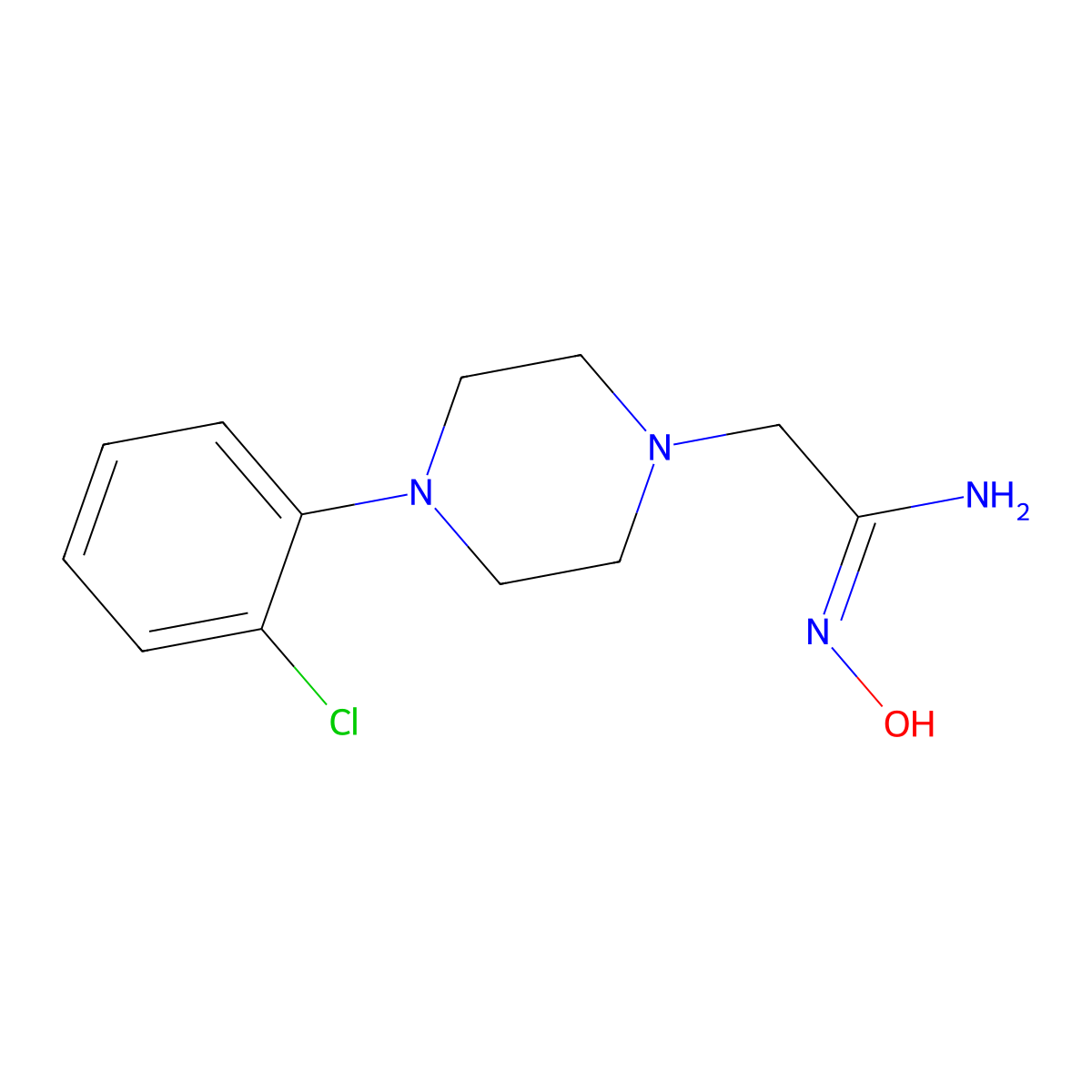 2-[4-(2-chlorophenyl)piperazin-1-yl]-N'-hydroxyethanimidamide molecular structure, CAS 1158131-00-0