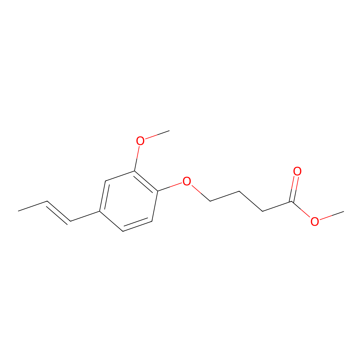 Methyl 4-[2-methoxy-4-(prop-1-en-1-yl)phenoxy]butanoate molecular structure, CAS 1158137-06-4