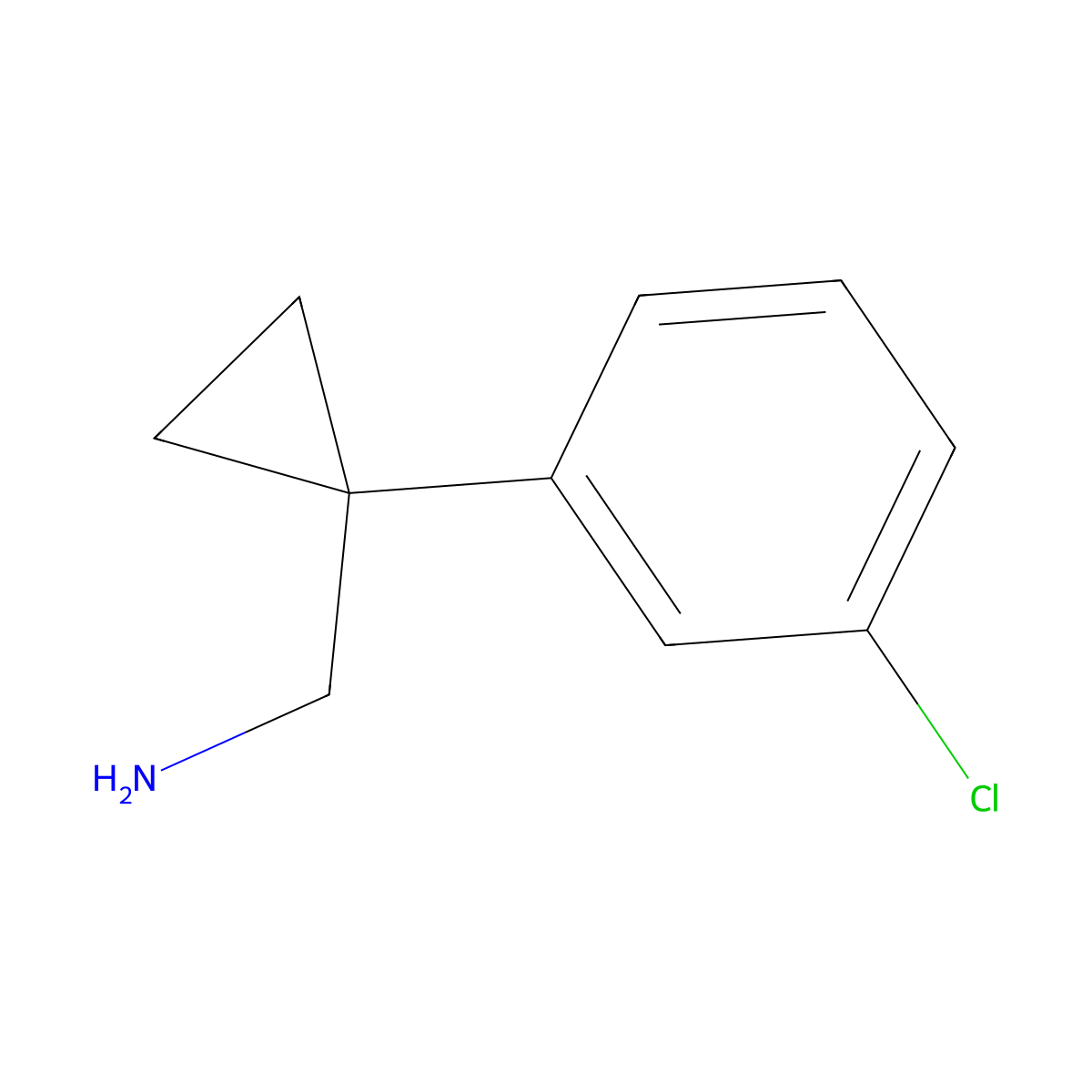 (1-(3-Chlorophenyl)cyclopropyl)methanamine molecular structure, CAS 115816-31-4