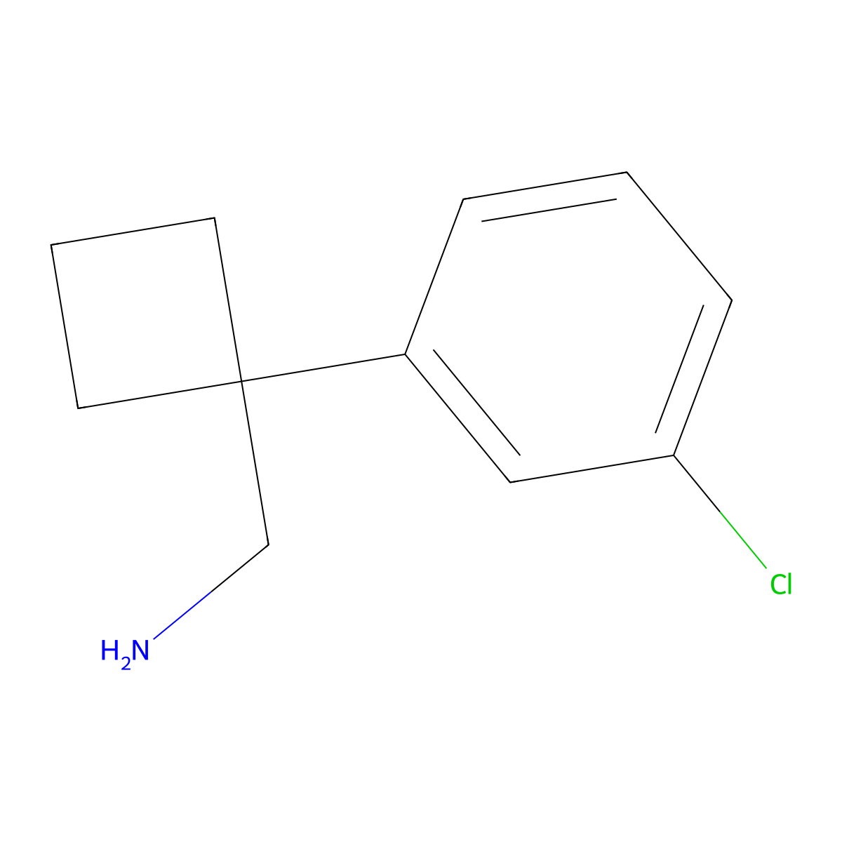 (1-(3-Chlorophenyl)cyclobutyl)methanamine molecular structure, CAS 115816-34-7
