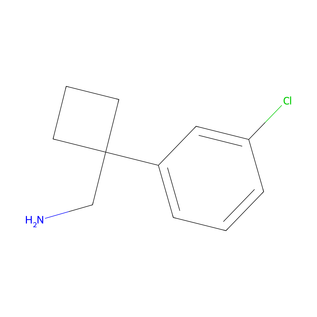(1-(3-Chlorophenyl)cyclobutyl)methanamine molecular structure, CAS 115816-34-7