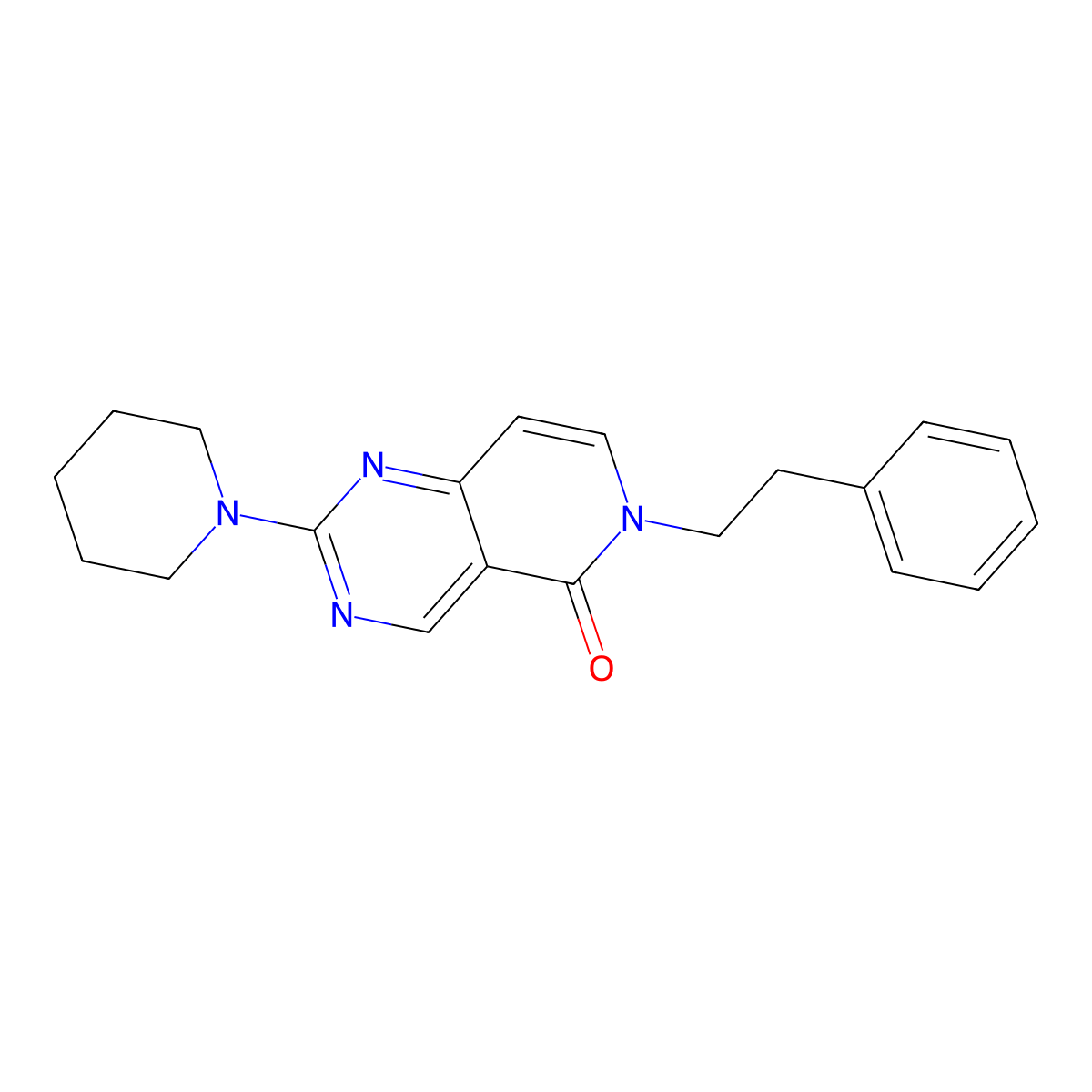 6-(2-phenylethyl)-2-(piperidin-1-yl)pyrido[4,3-d]pyrimidin-5(6H)-one molecular structure, CAS 1158189-64-0