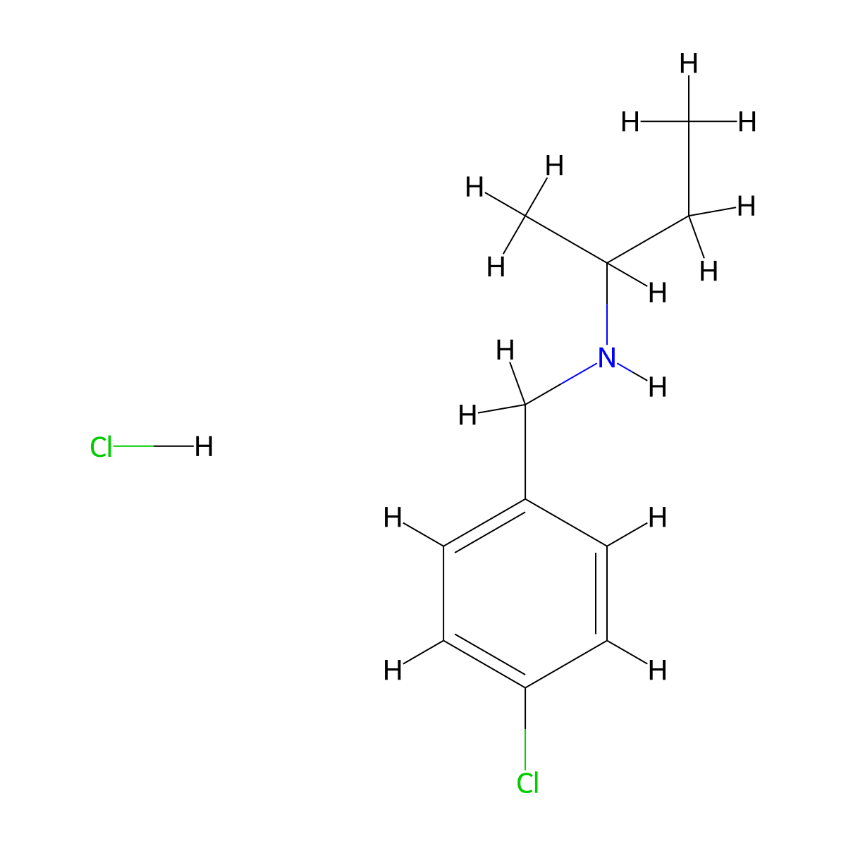 N-(4-Chlorobenzyl)-2-butanamine hydrochloride molecular structure, CAS 1158190-92-1