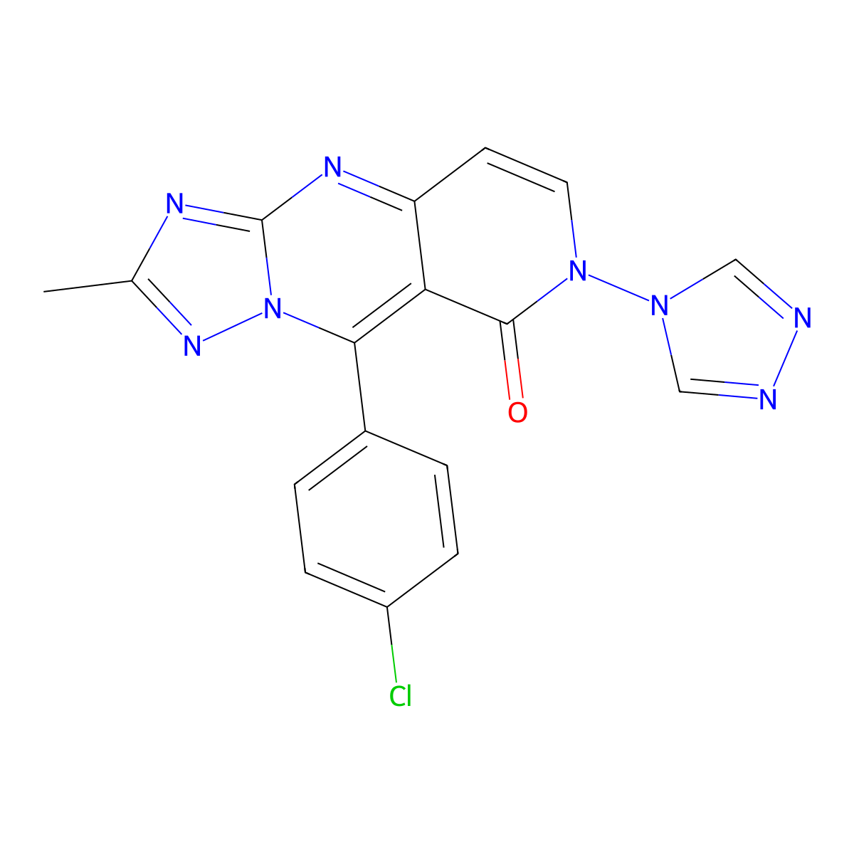 9-(4-chlorophenyl)-2-methyl-7-(4H-1,2,4-triazol-4-yl)pyrido[4,3-d][1,2,4]triazolo[1,5-a]pyrimidin-8(7H)-one molecular structure, CAS 1158191-66-2