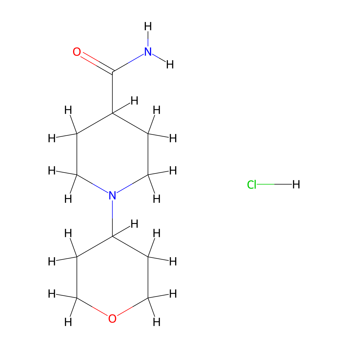 1-(tetrahydro-2H-pyran-4-yl)piperidine-4-carboxamide hydrochloride molecular structure, CAS 1158192-65-4