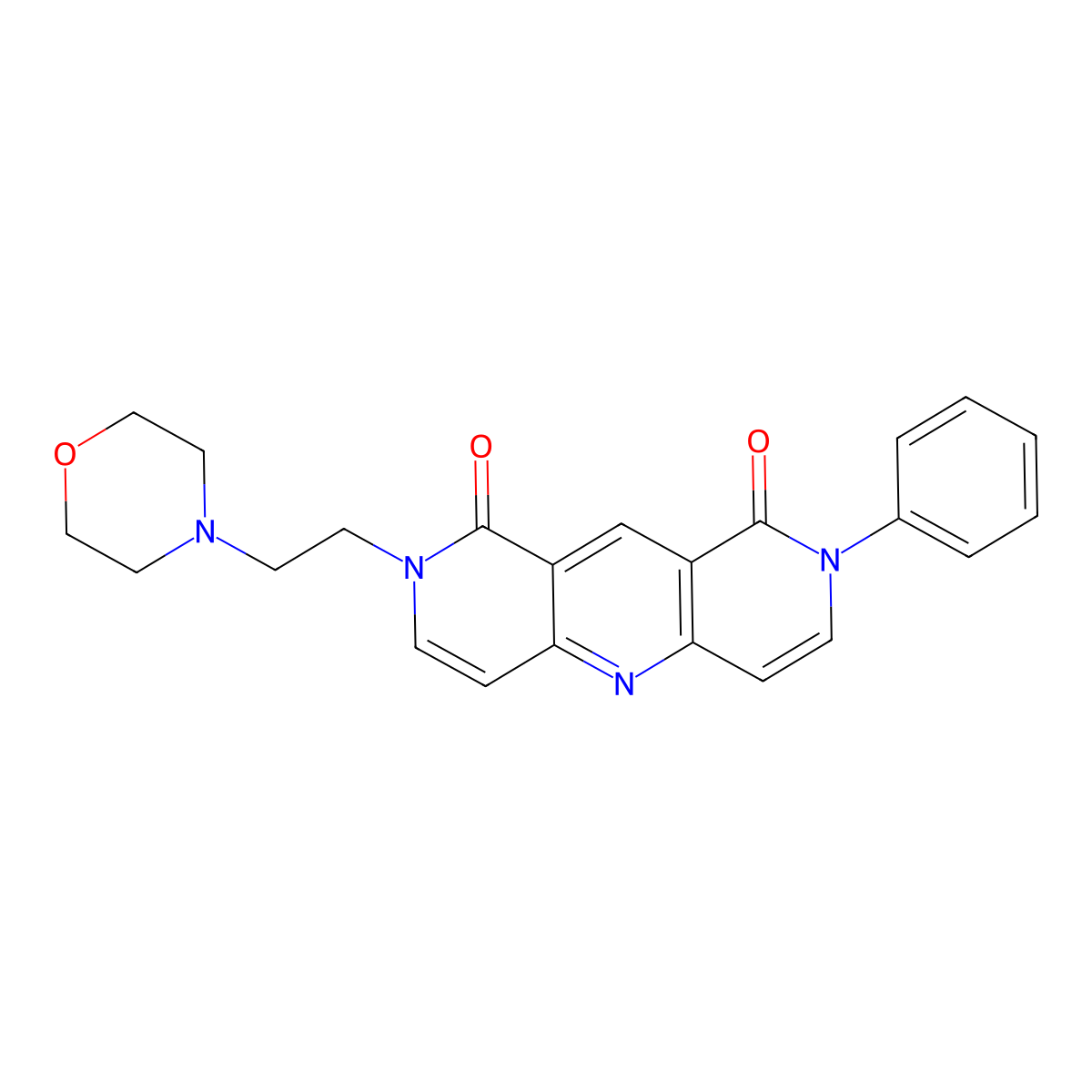 2-(2-morpholinoethyl)-8-phenylpyrido[4,3-b][1,6]naphthyridine-1,9(2H,8H)-dione molecular structure, CAS 1158194-40-1
