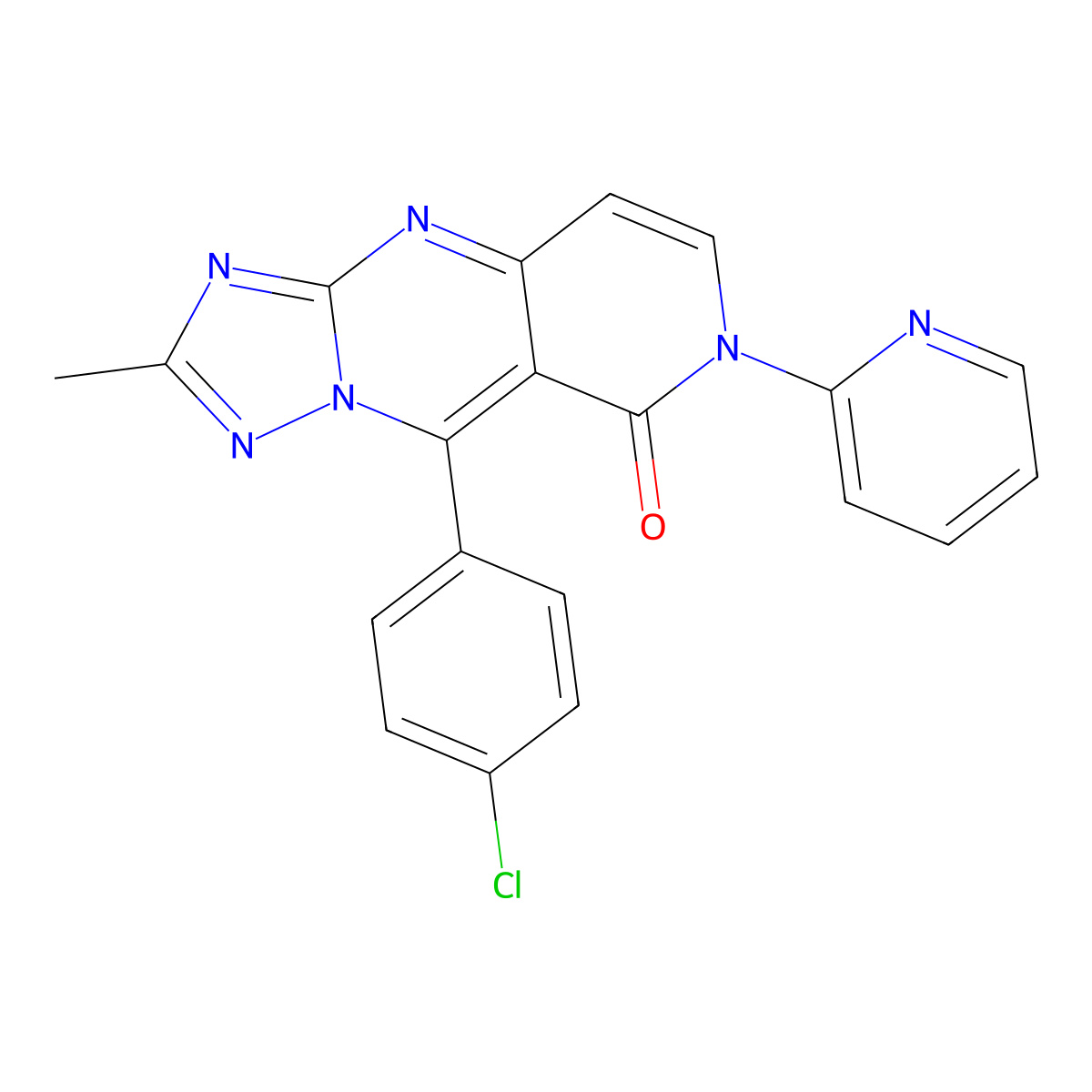 9-(4-chlorophenyl)-2-methyl-7-(pyridin-2-yl)pyrido[4,3-d][1,2,4]triazolo[1,5-a]pyrimidin-8(7H)-one molecular structure, CAS 1158194-59-2