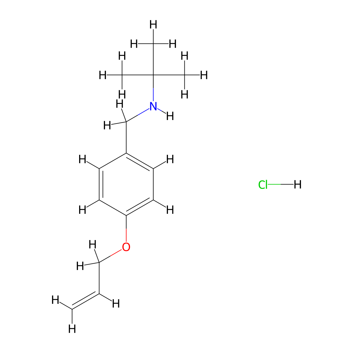 Tert-butyl({[4-(prop-2-en-1-yloxy)phenyl]methyl})amine hydrochloride molecular structure, CAS 1158194-77-4