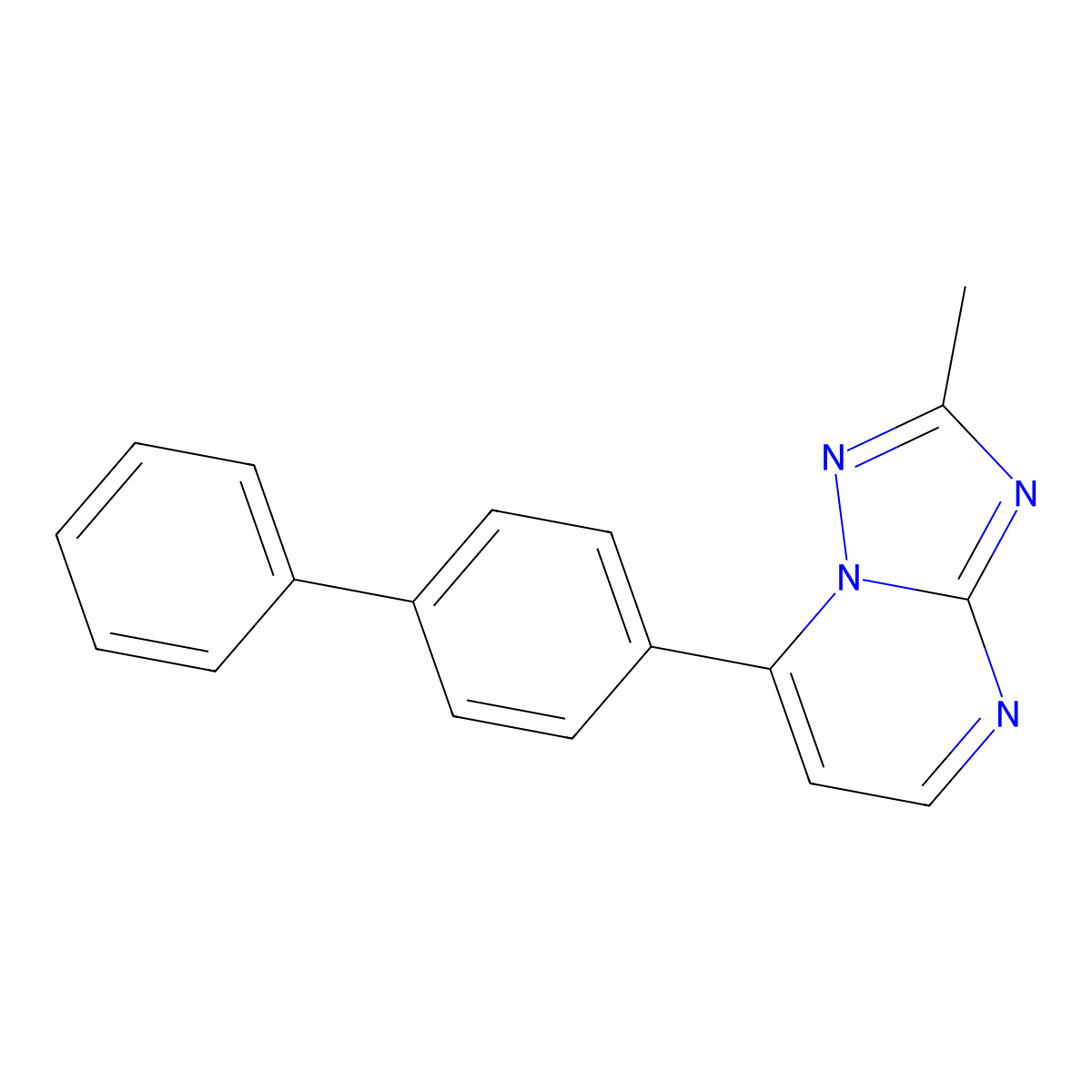 7-(Biphenyl-4-yl)-2-methyl[1,2,4]triazolo[1,5-a]pyrimidine molecular structure, CAS 1158195-16-4
