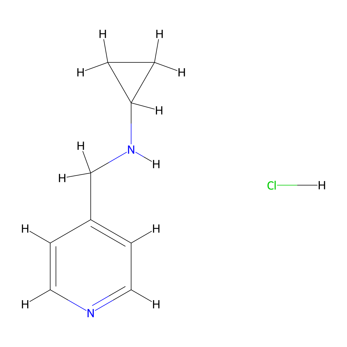 N-(pyridin-4-ylmethyl)cyclopropanamine hydrochloride molecular structure, CAS 1158195-67-5