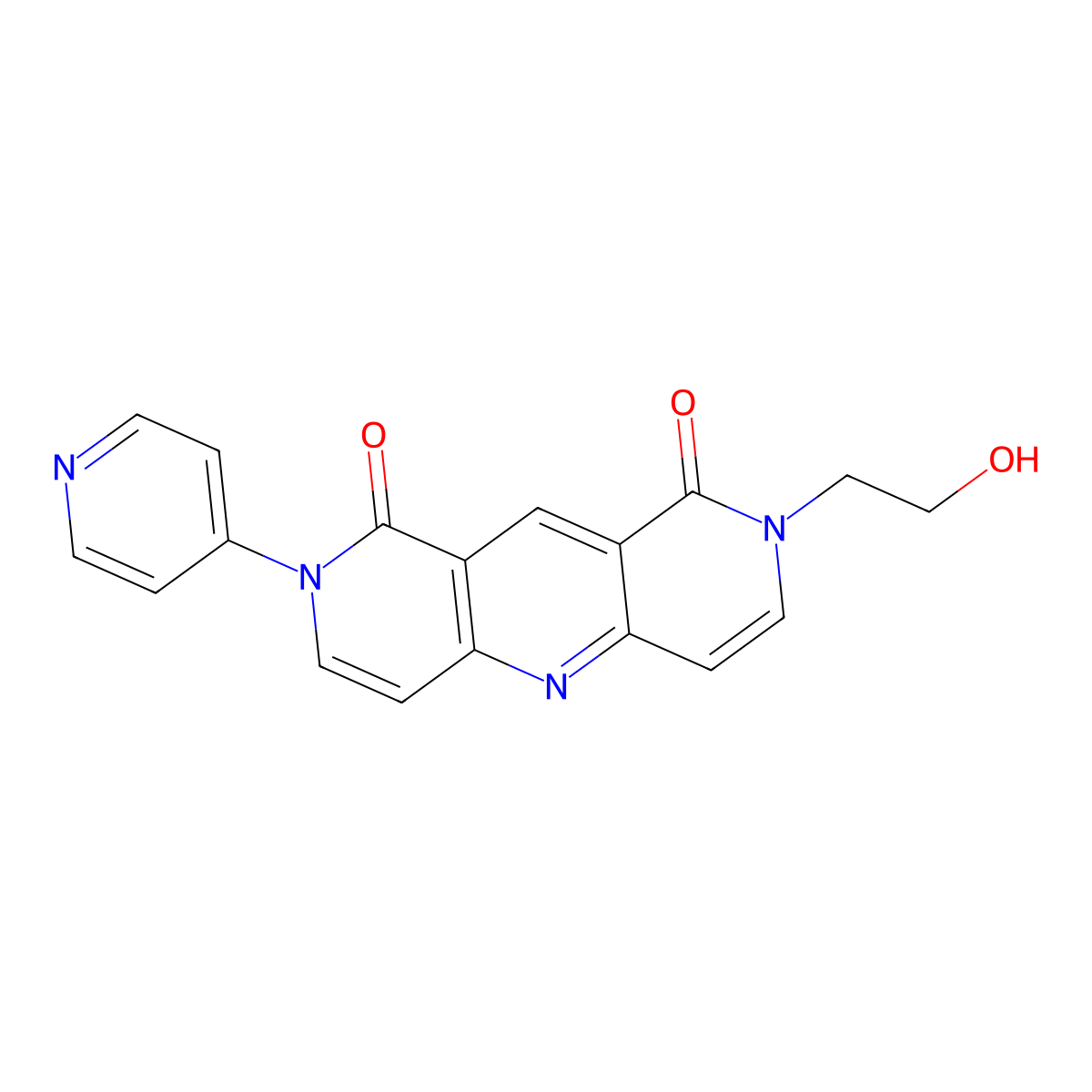 2-(2-hydroxyethyl)-8-(pyridin-4-yl)pyrido[4,3-b][1,6]naphthyridine-1,9(2H,8H)-dione molecular structure, CAS 1158195-99-3