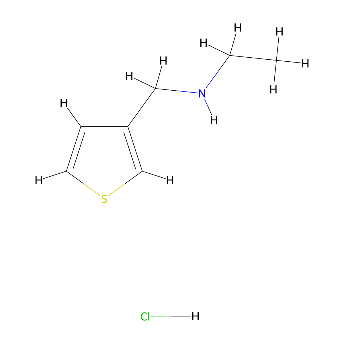 Ethyl[(thiophen-3-yl)methyl]amine hydrochloride molecular structure, CAS 1158198-70-9