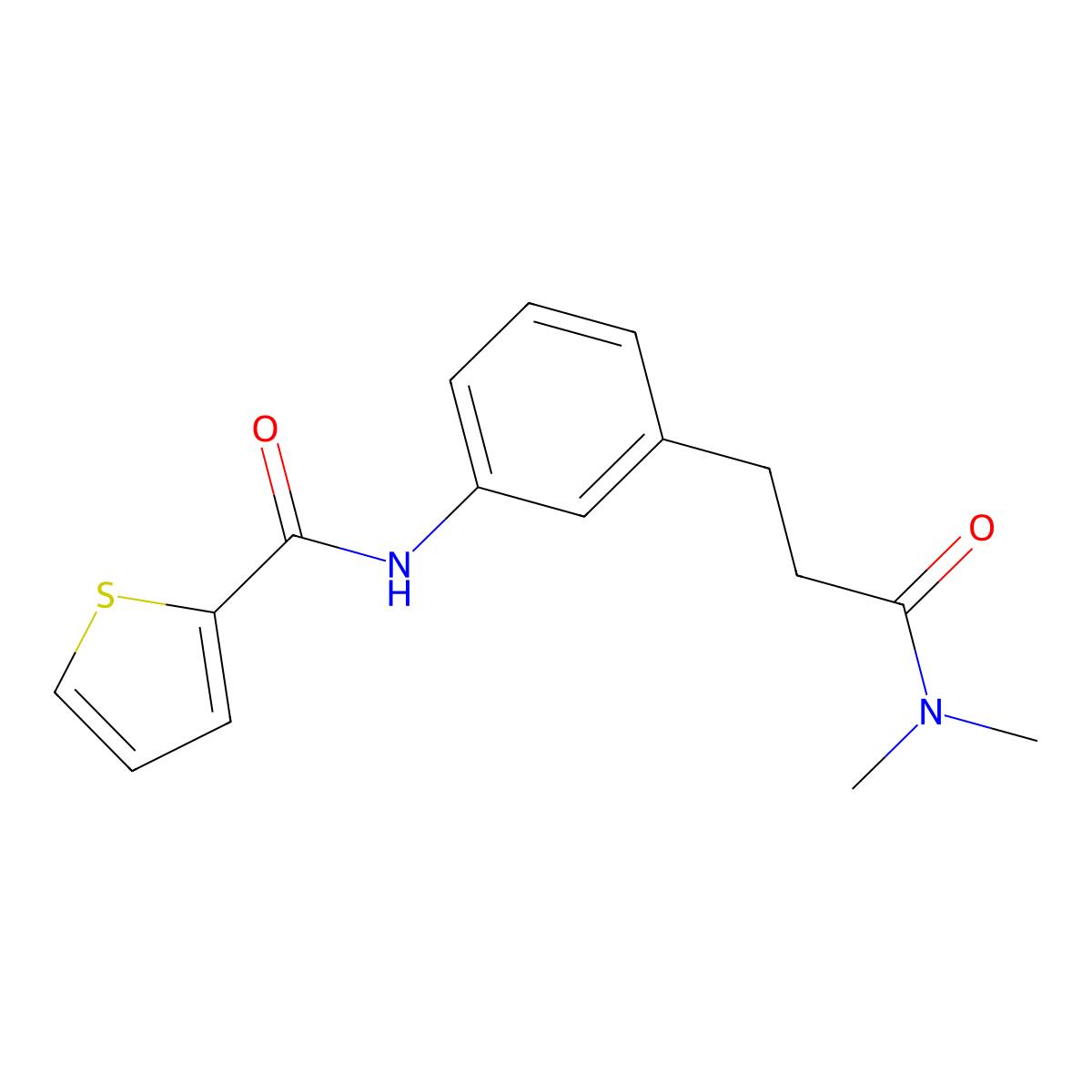 N-{3-[3-(dimethylamino)-3-oxopropyl]phenyl}-2-thiophenecarboxamide molecular structure, CAS 1158199-27-9