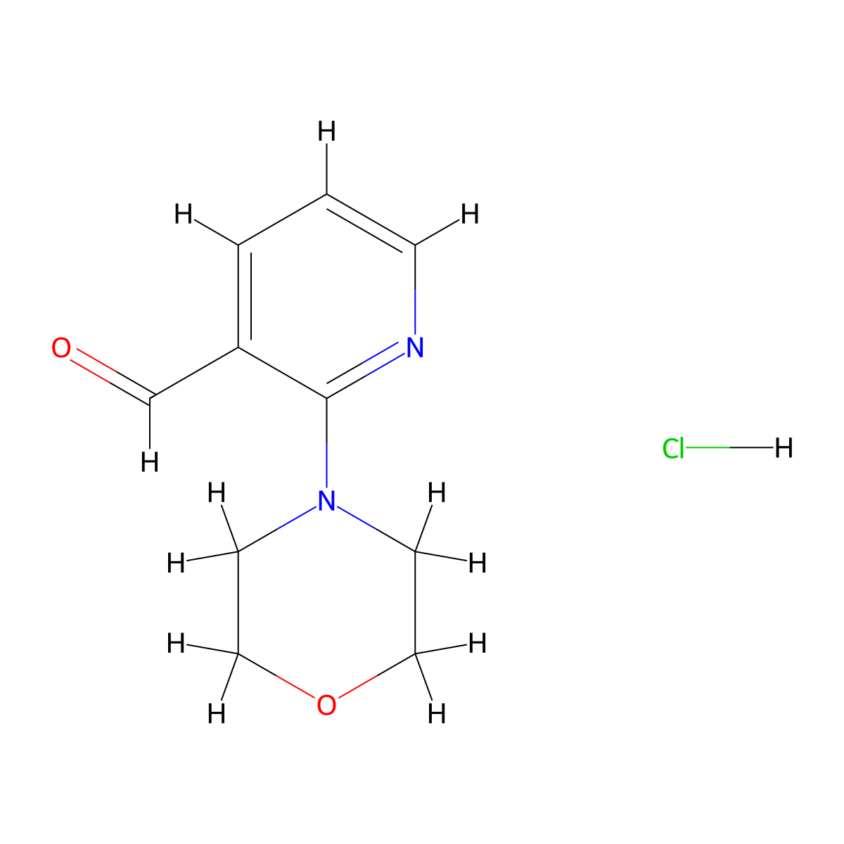 2-(Morpholin-4-yl)pyridine-3-carbaldehydehydrochloride molecular structure, CAS 1158199-43-9