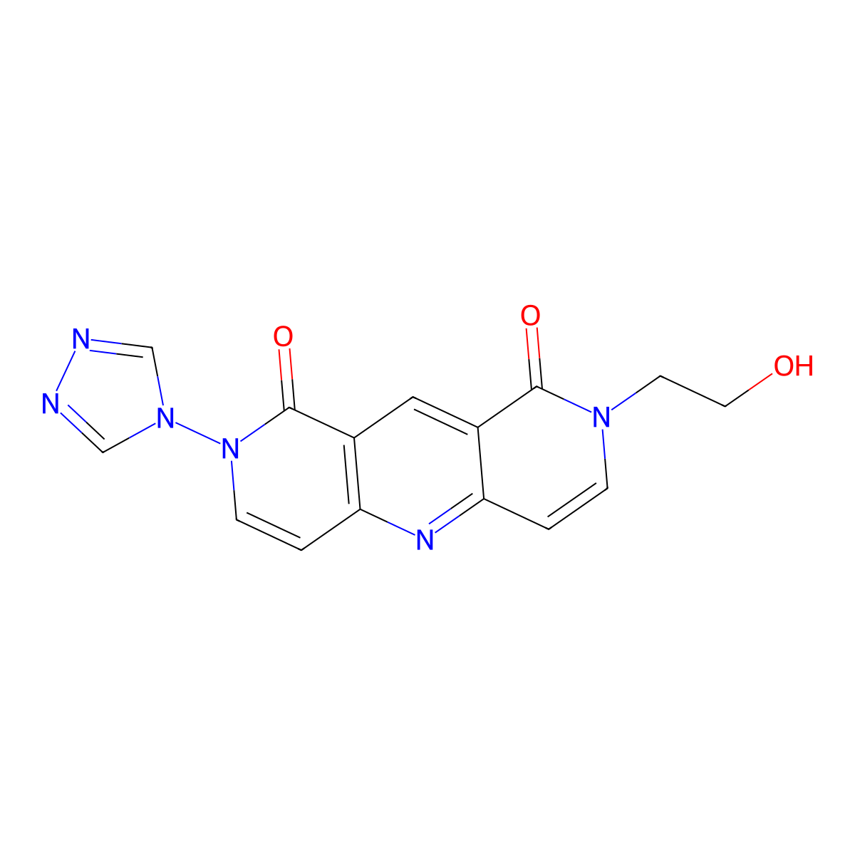 2-(2-hydroxyethyl)-8-(4H-1,2,4-triazol-4-yl)pyrido[4,3-b][1,6]naphthyridine-1,9(2H,8H)-dione molecular structure, CAS 1158199-51-9