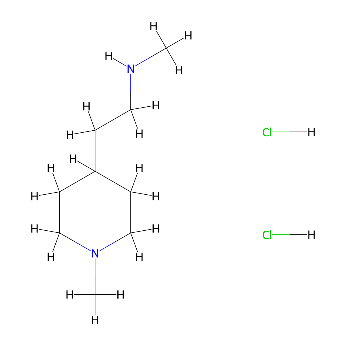 Methyl[2-(1-methylpiperidin-4-YL)ethyl]amine dihydrochloride molecular structure, CAS 1158199-62-2
