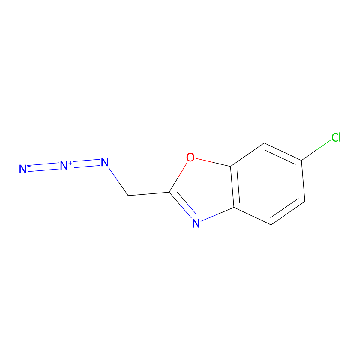 2-(Azidomethyl)-6-chloro-1,3-benzoxazole molecular structure, CAS 1158199-79-1