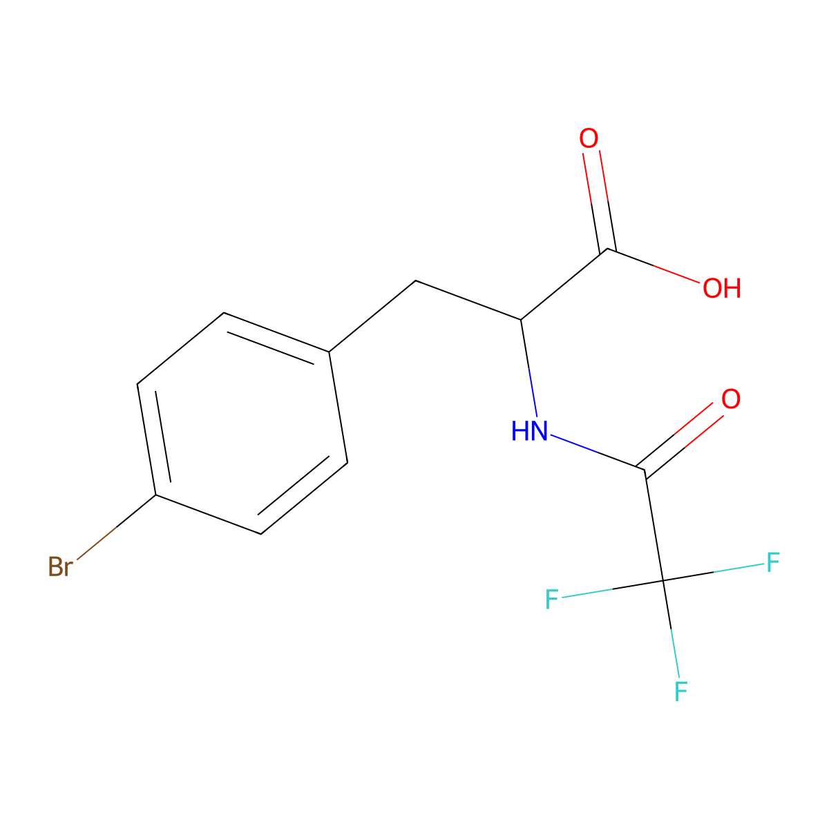 (2S)-3-(4-bromophenyl)-2-(trifluoroacetamido)propanoic acid molecular structure, CAS 115820-03-6