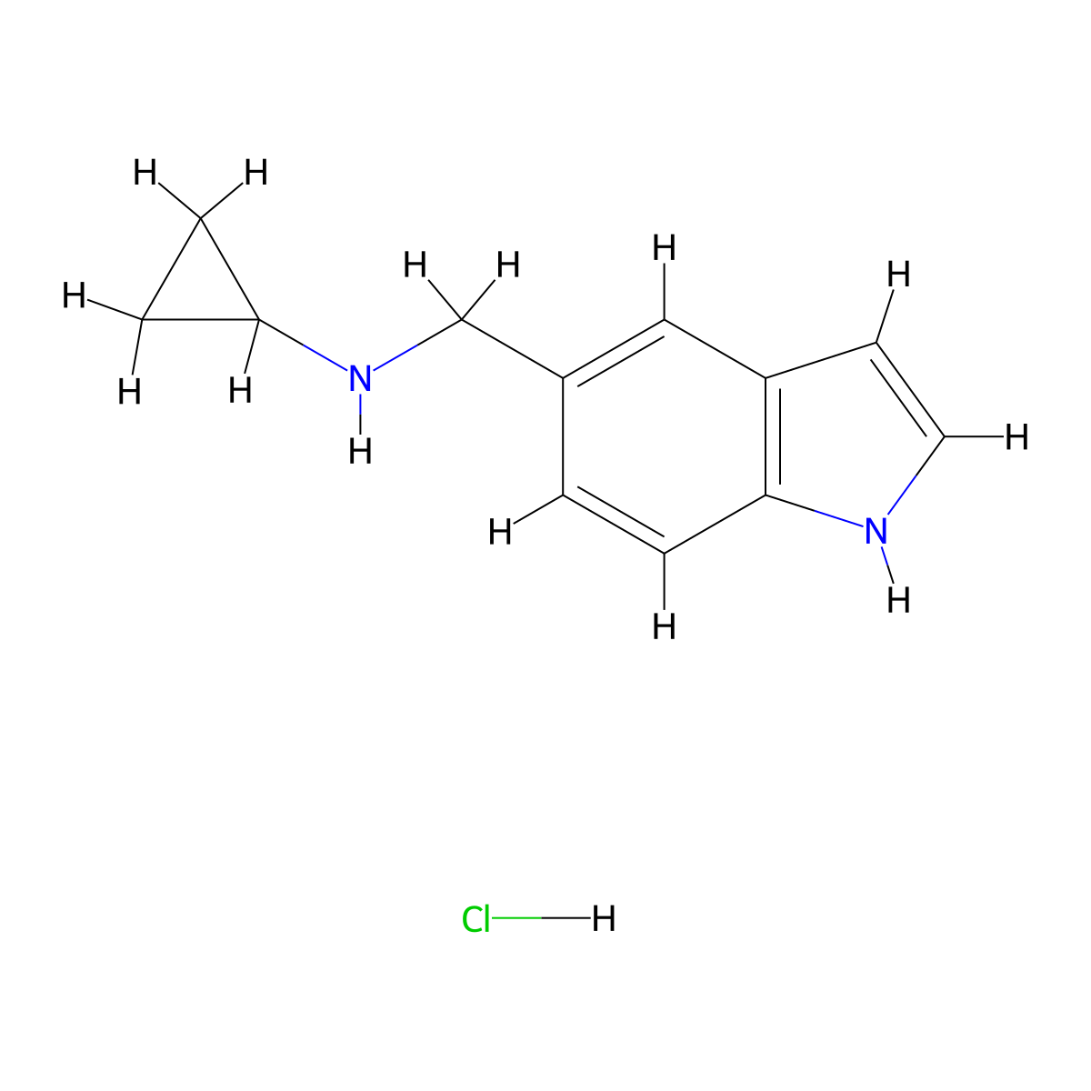 N-(1H-indol-5-ylmethyl)cyclopropanamine hydrochloride molecular structure, CAS 1158201-57-0