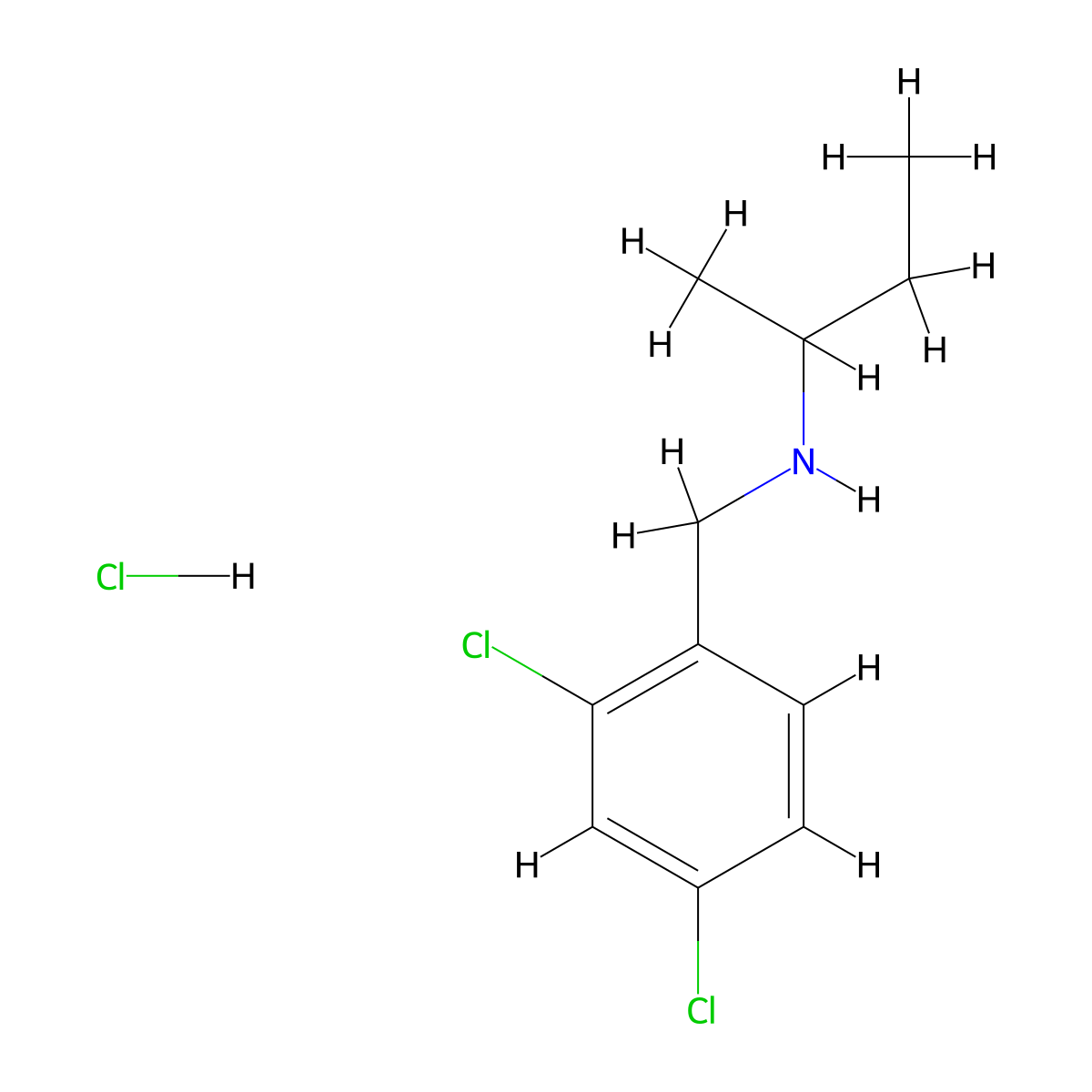 (Butan-2-yl)[(2,4-dichlorophenyl)methyl]amine hydrochloride molecular structure, CAS 1158204-13-7