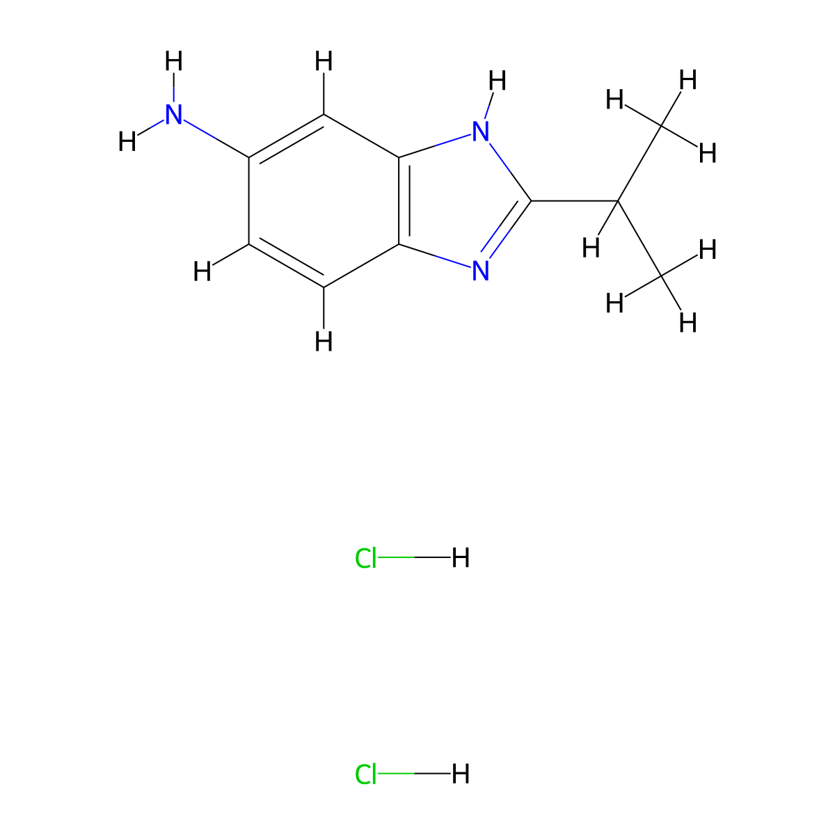 2-(propan-2-yl)-1H-1,3-benzodiazol-5-amine dihydrochloride molecular structure, CAS 1158205-32-3