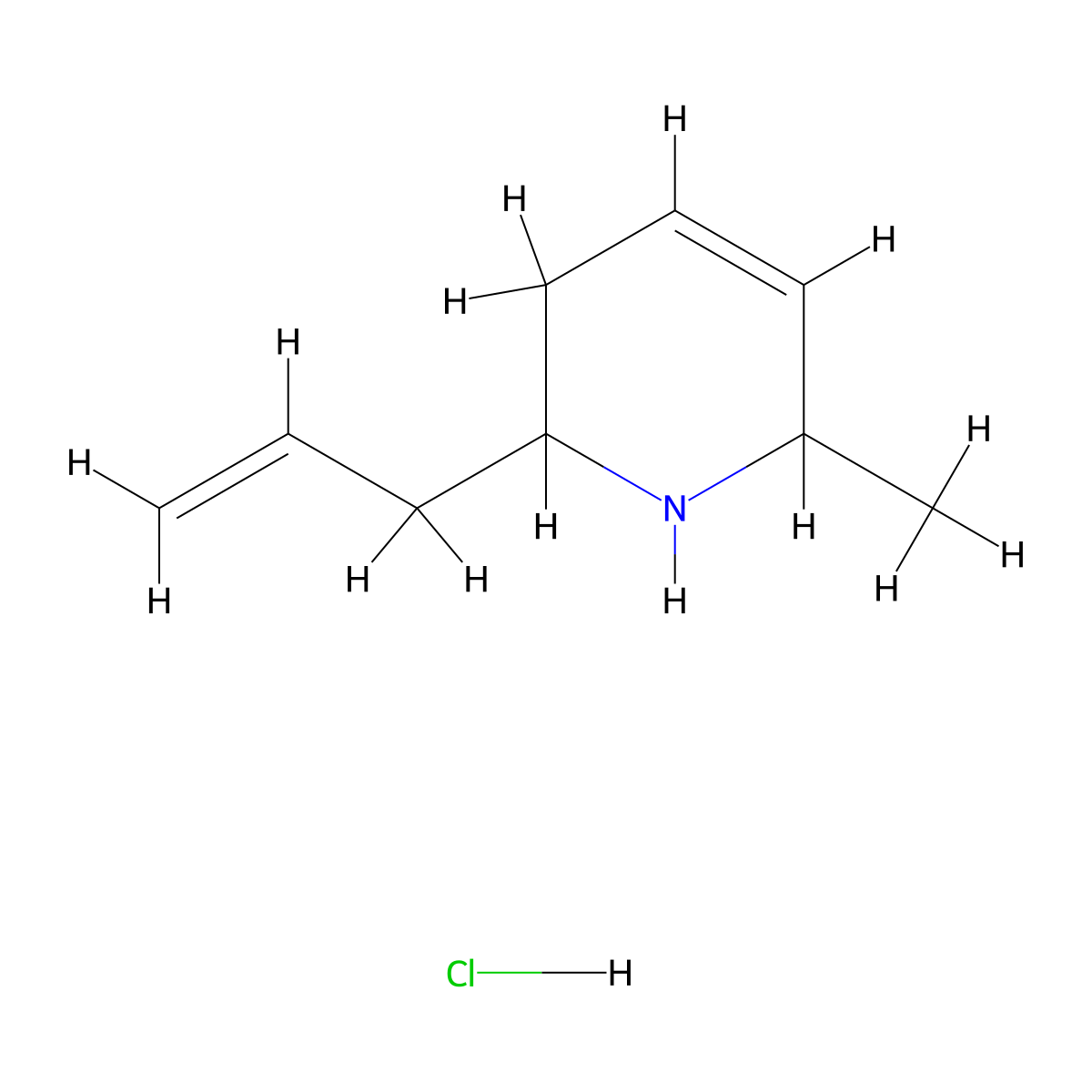 2-Allyl-6-methyl-1,2,3,6-tetrahydropyridine hydrochloride molecular structure, CAS 1158205-64-1